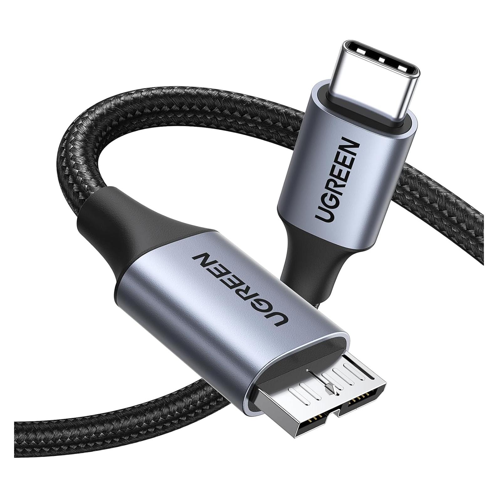 Cable UGREEN USB C a Micro B 1.5FT 10 Gbps Gris