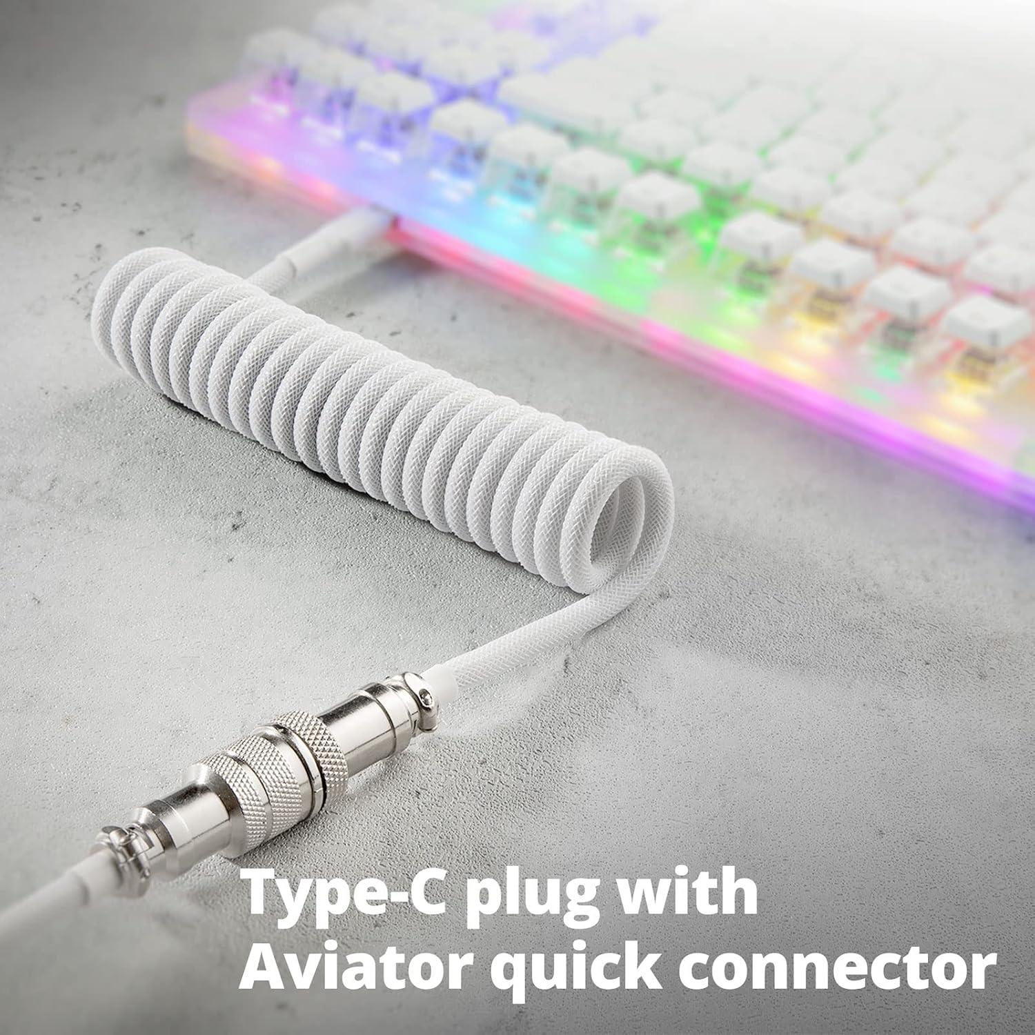 Cable USB C en espiral GunMjo 1.5M para teclado gaming