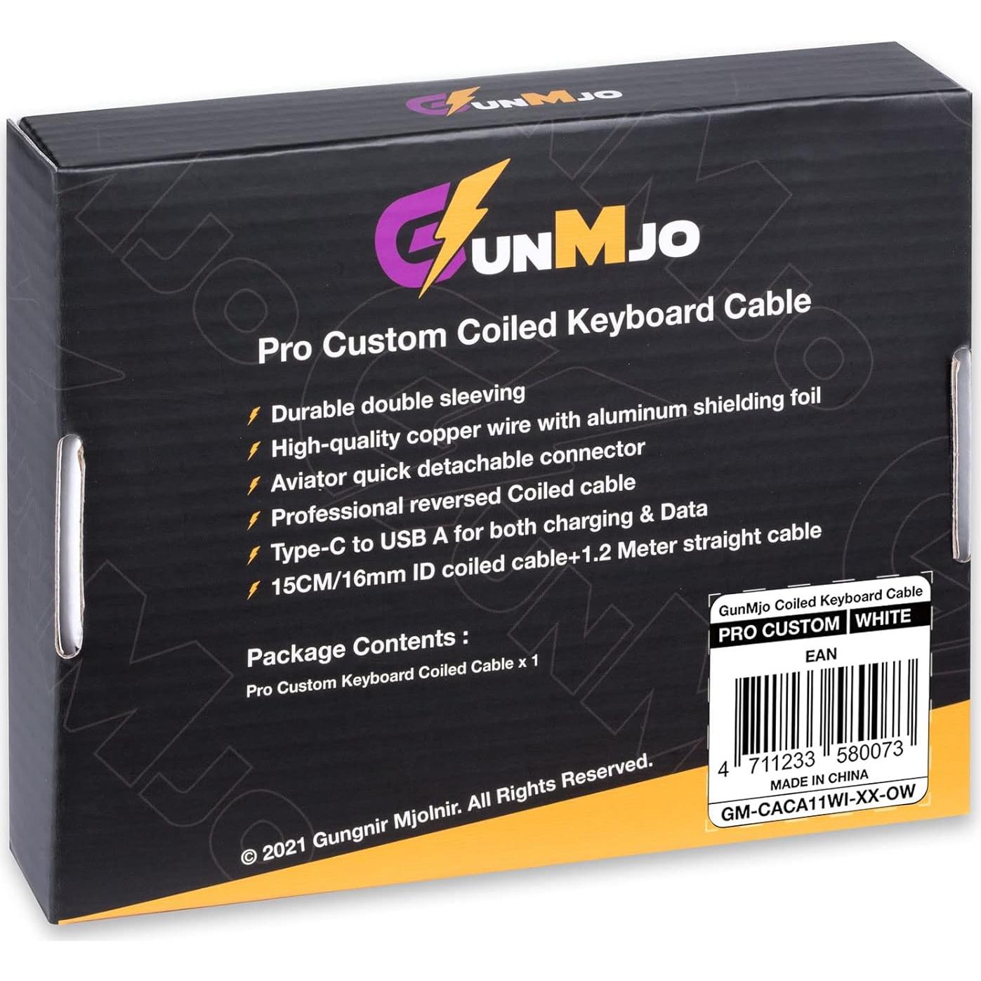 Cable USB C en espiral GunMjo 1.5M para teclado gaming