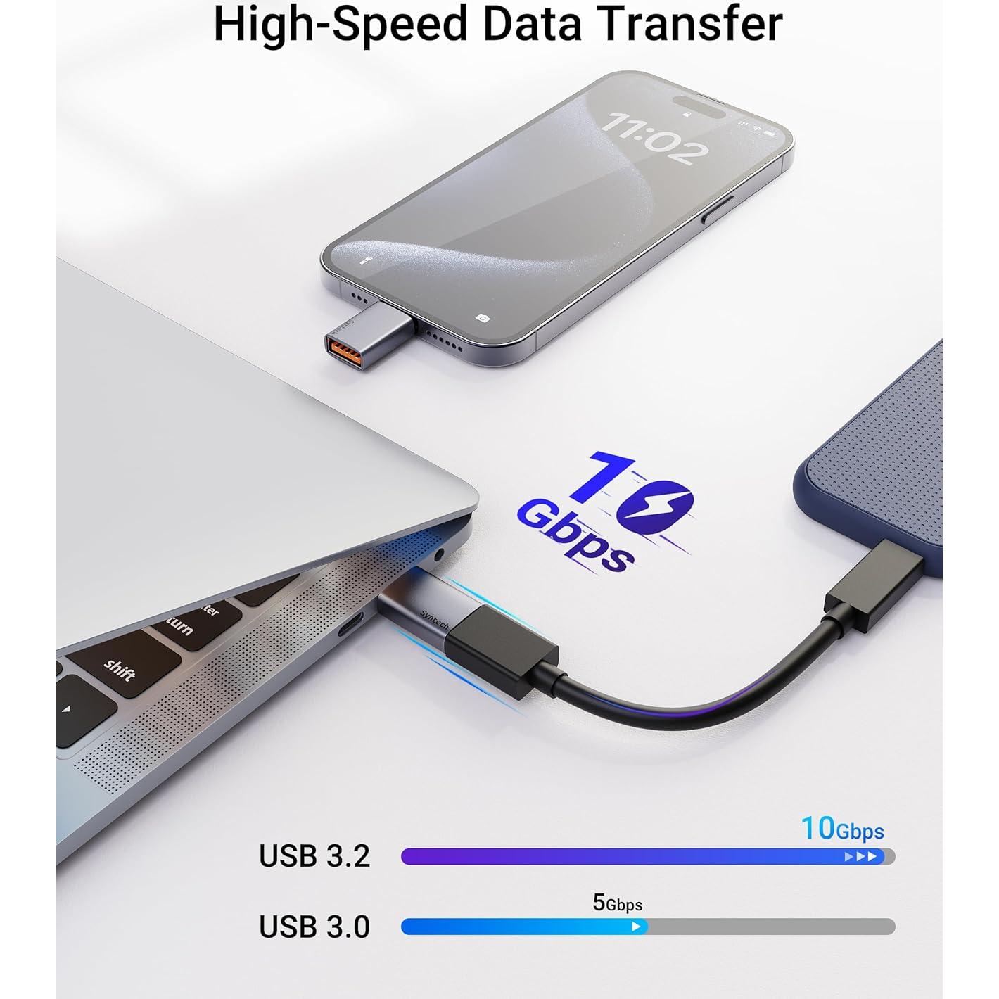 Adaptador USB C a USB 3.2 Syntech - 10Gbps, 2 Paquete
