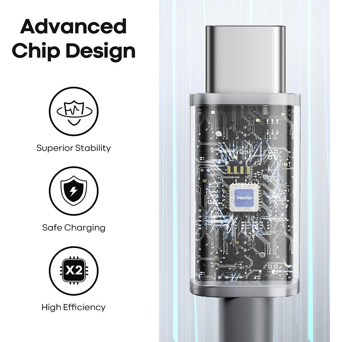 Cable USB Tipo C 6m CLEEFUN Carga Rápida 3A Gris