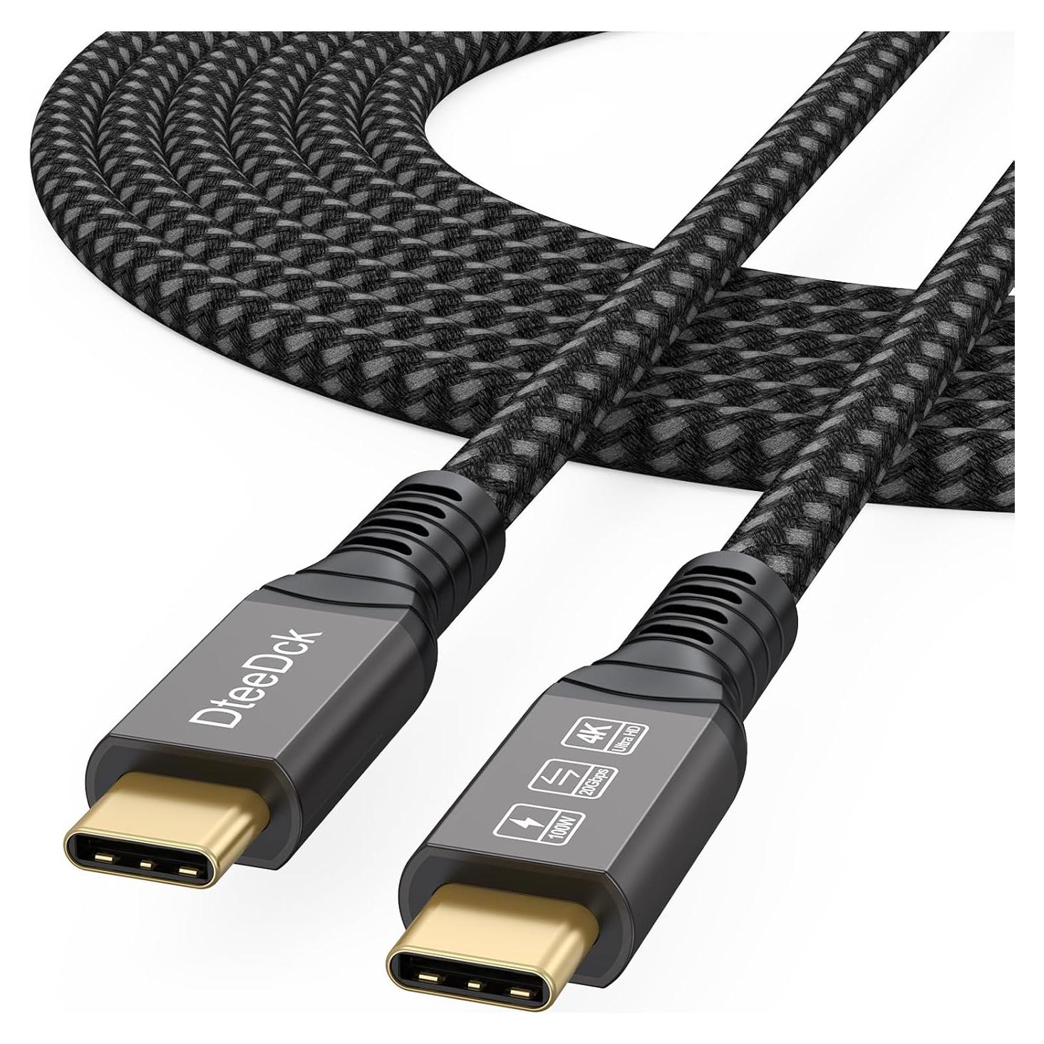 Cable USB C 3.2 Gen 2 3m DteeDck 4K 60Hz 20Gbps 100W