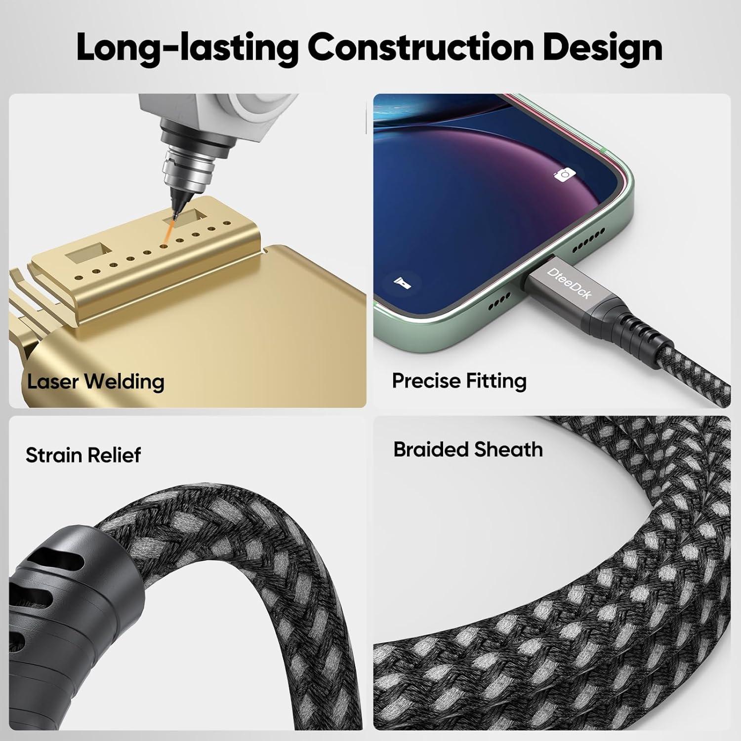 Cable USB C 3.2 Gen 2 3m DteeDck 4K 60Hz 20Gbps 100W