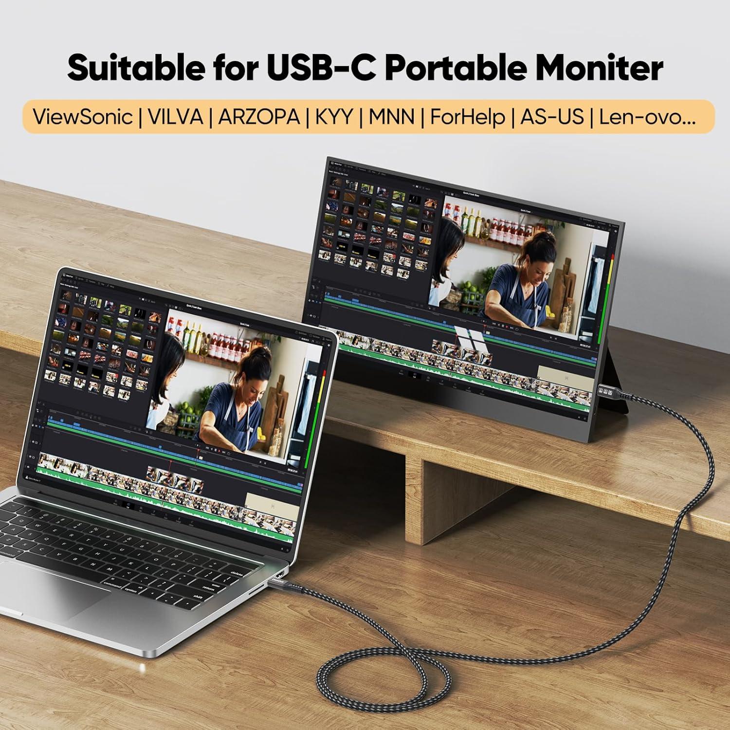 Cable USB C 3.2 Gen 2 3m DteeDck 4K 60Hz 20Gbps 100W