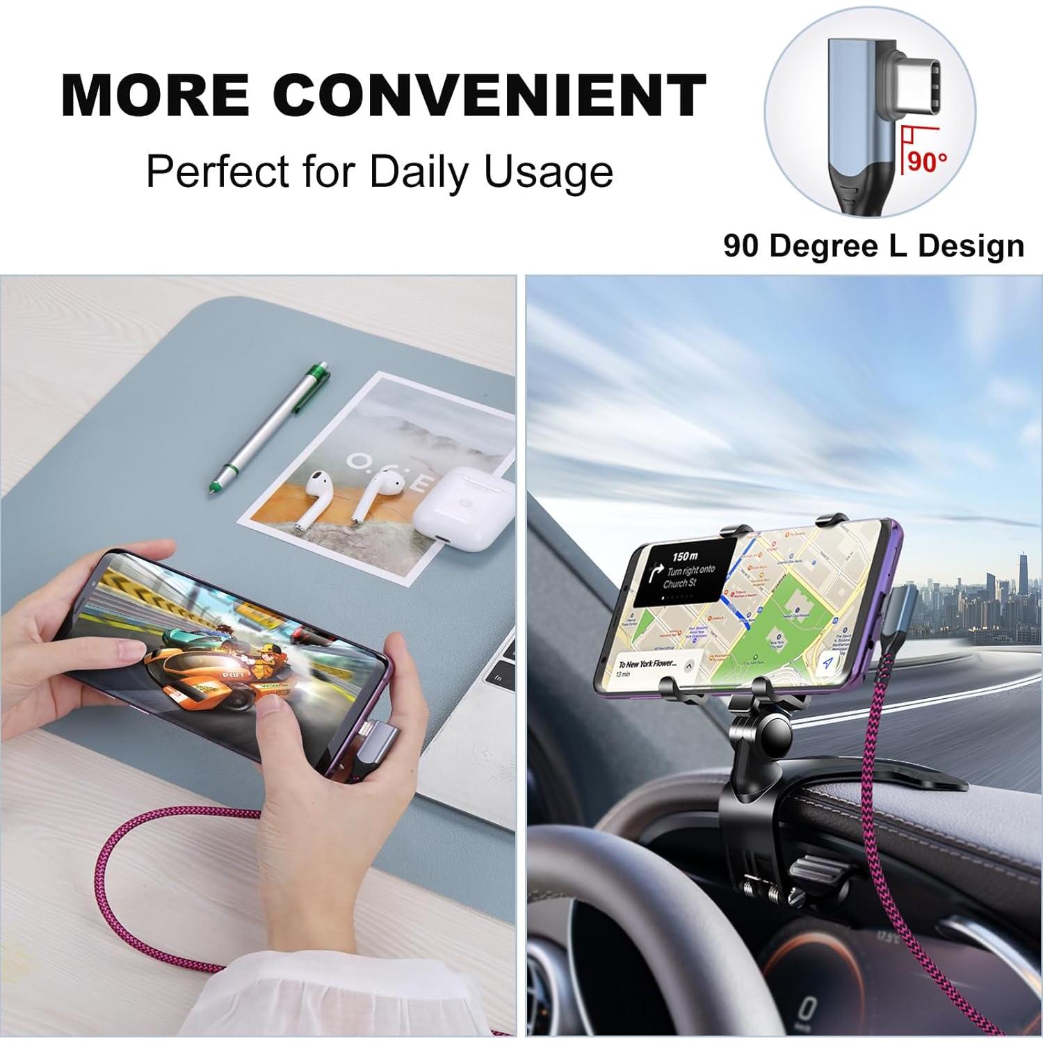 Cable USB C 3m OKRAY Paquete de 5 Cables Carga Rápida