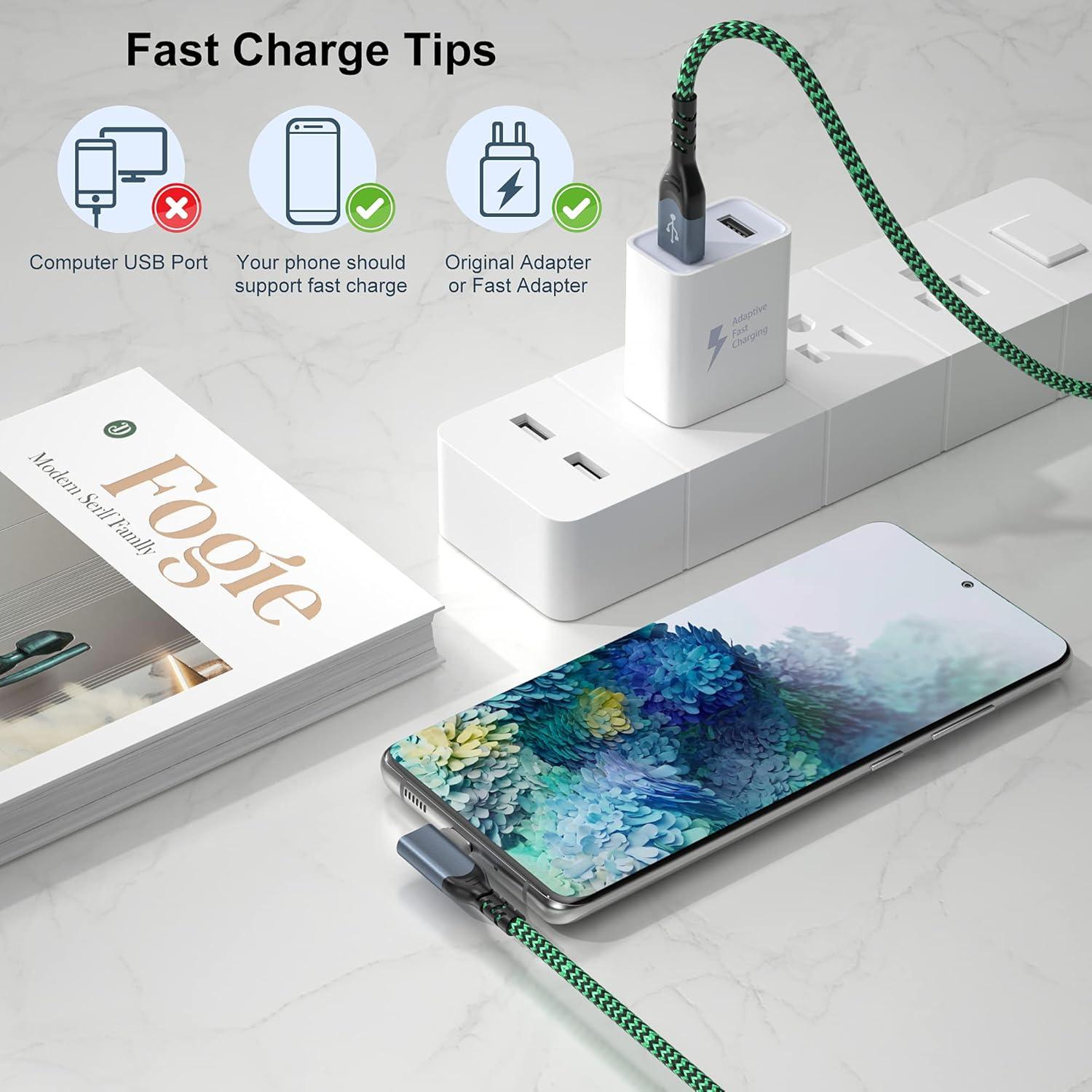 Cable USB C 3m OKRAY Paquete de 5 Cables Carga Rápida