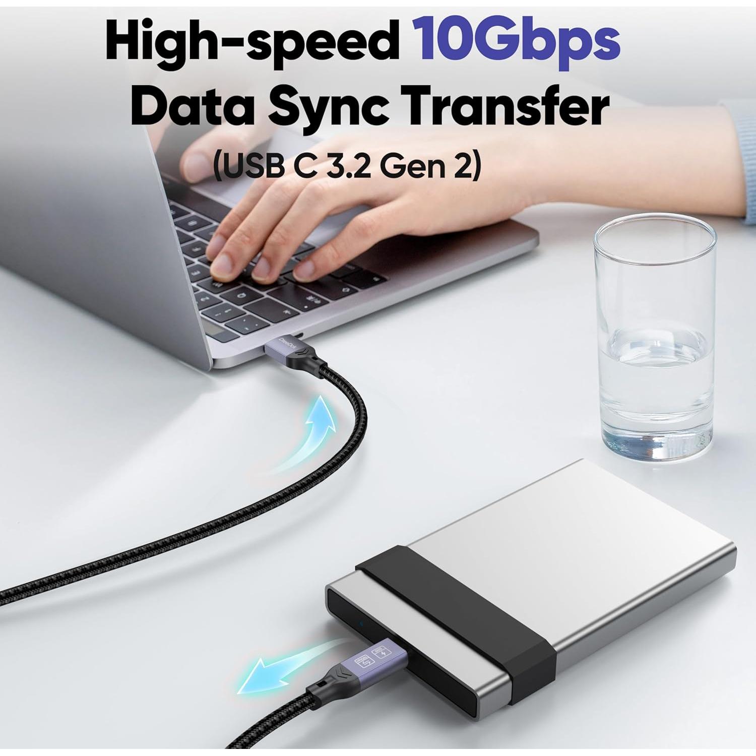 Cable USB Tipo C 3.2 DteeDck 0.91m Carga Rápida 15W