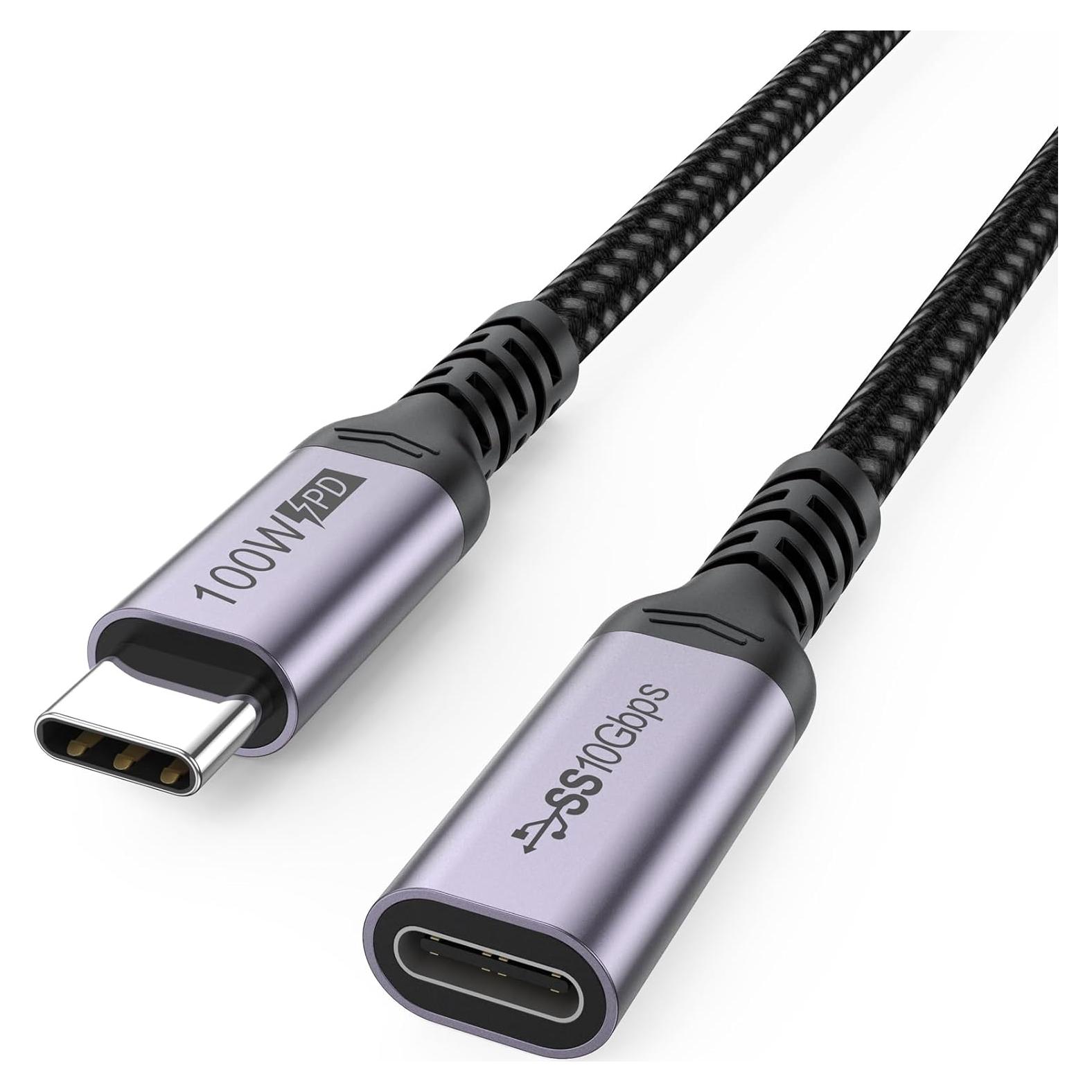 Cable Extensión USB C 2m DteeDck 100W 10Gbps 4K