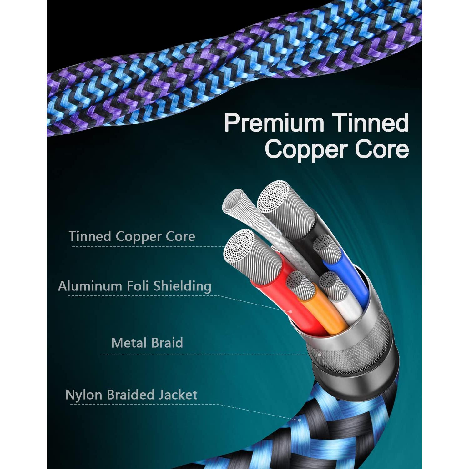 Cable de Carga Múltiple 2-en-1 1.22m Lightning y USB-C