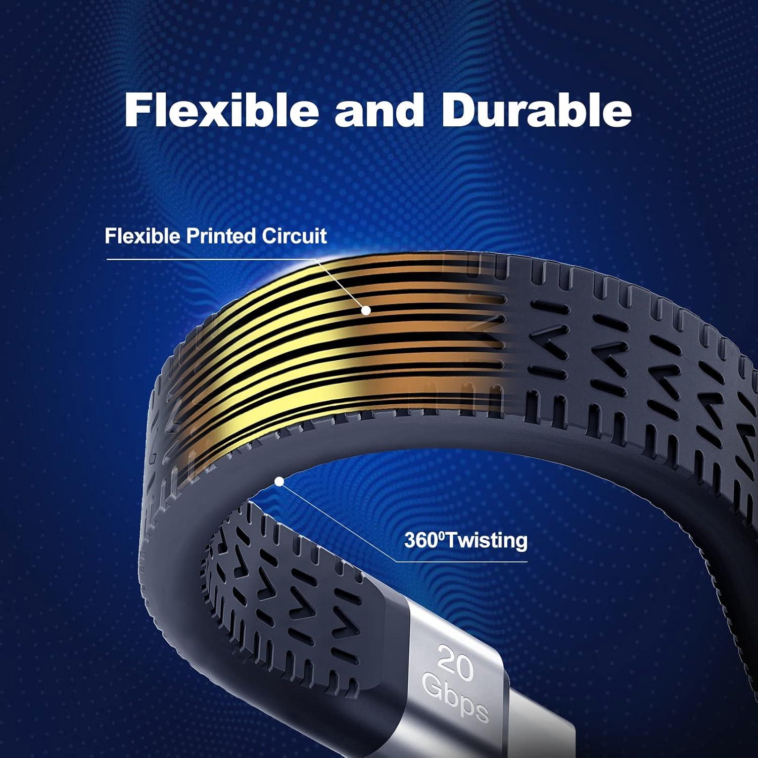 Cable USB-C Rixmie 12.7 cm Carga Rápida 100W 20Gbps