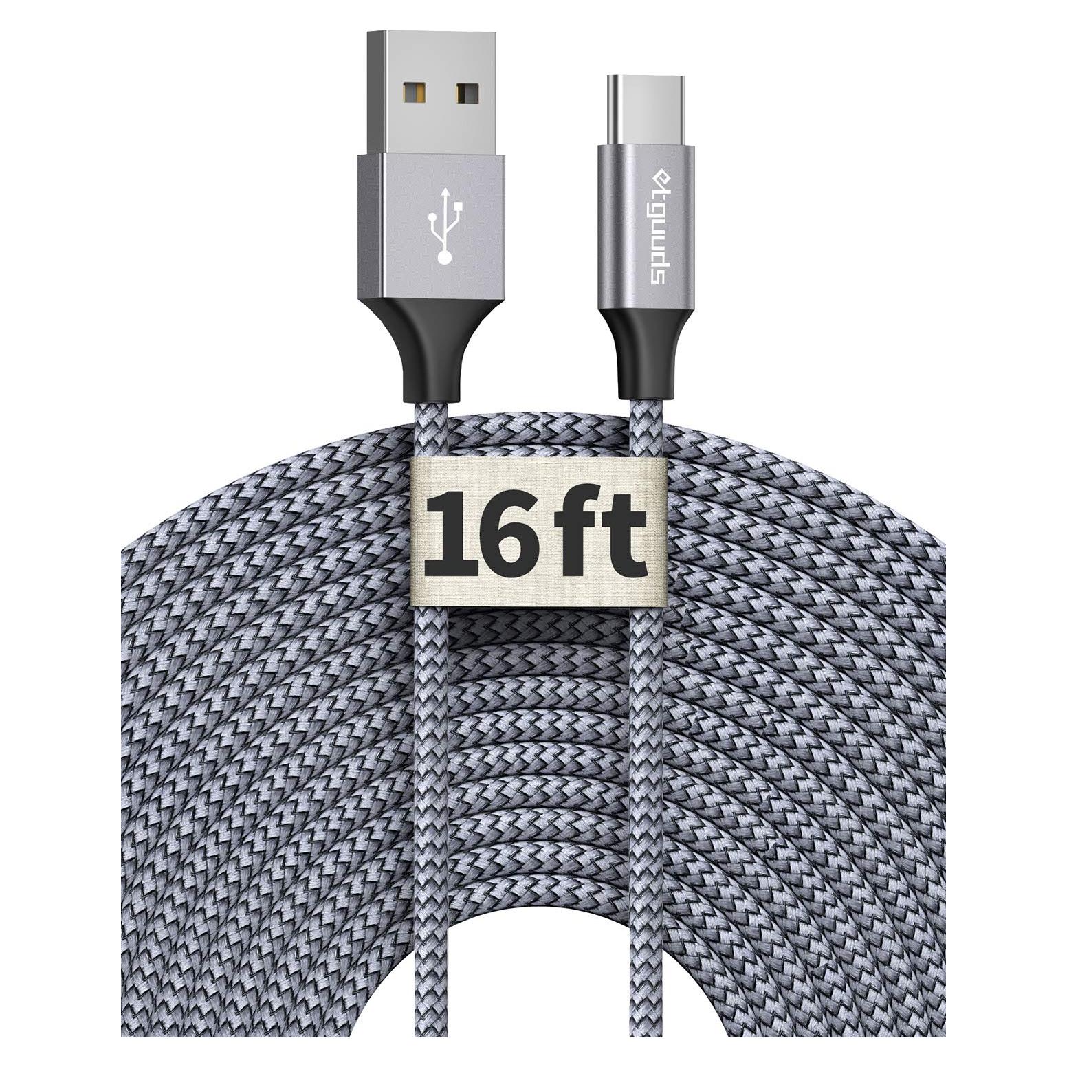 Cable USB A a USB C etguuds 5M Carga Rápida Trenzado Nylon