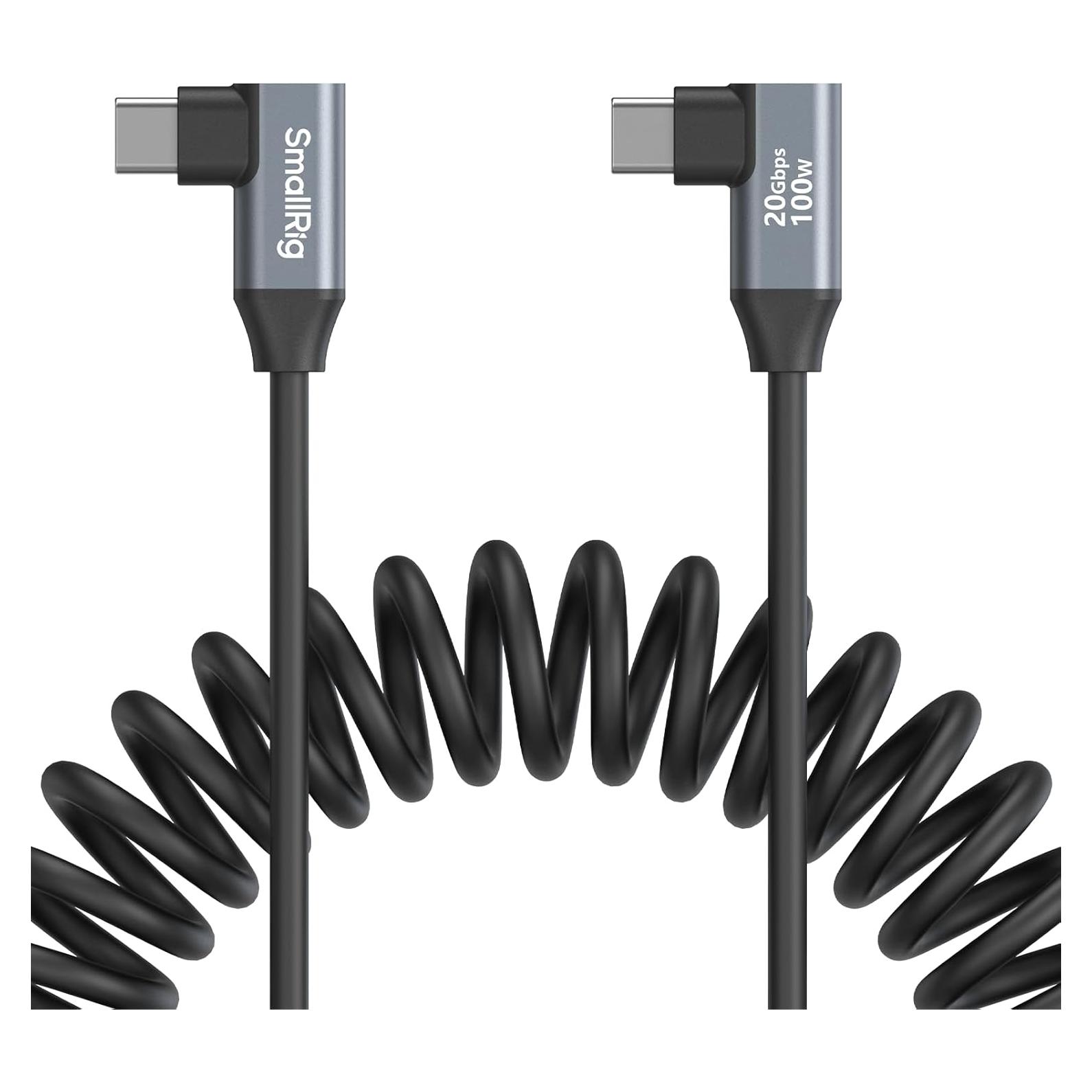 Cable USB C Enrollado 0.60m SmallRig 20Gbps Carga Rápida