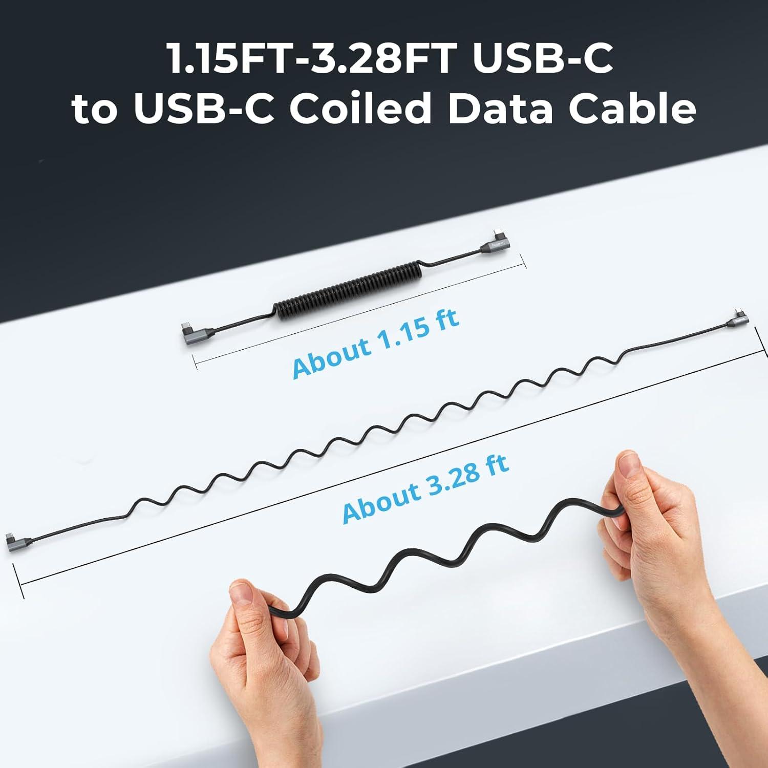 Cable USB C Enrollado 0.60m SmallRig 20Gbps Carga Rápida