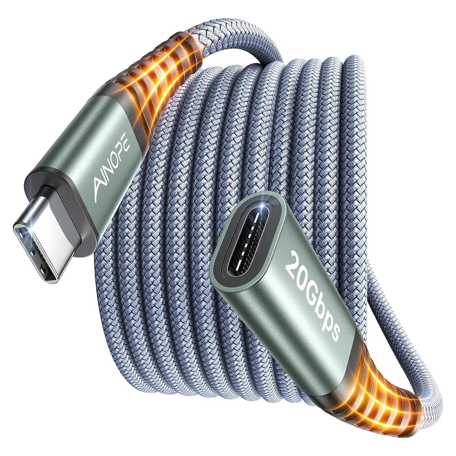 Cable de Extensión USB C AINOPE 2M 20Gbps 240W Gris