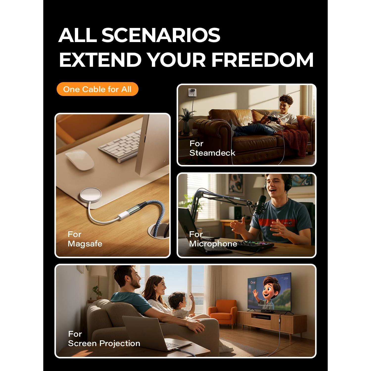 Cable de Extensión USB C AINOPE 2M 20Gbps 240W Gris