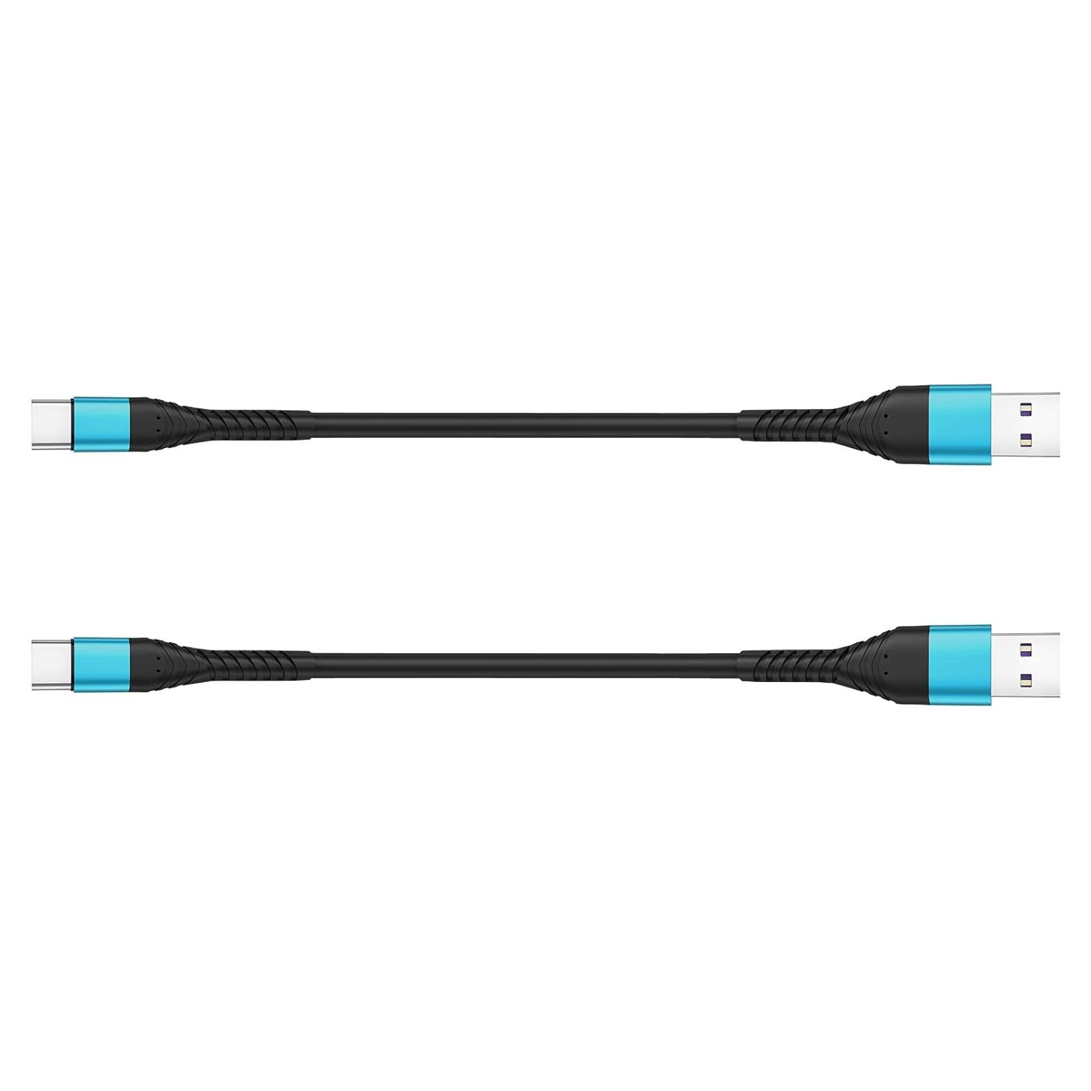 Cable USB Tipo C Icseio 1ft Carga Rápida 2Pack Azul