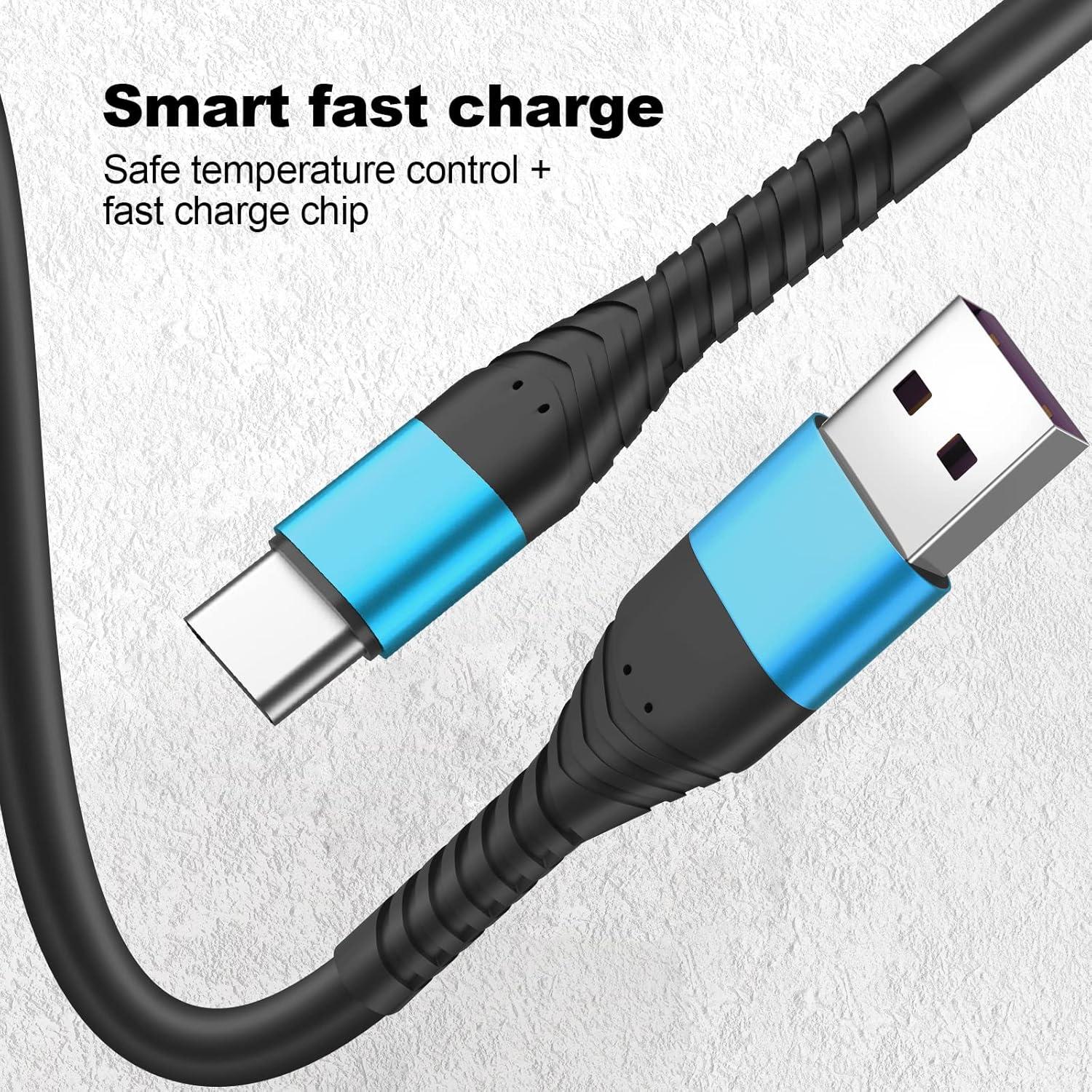 Cable USB Tipo C Icseio 1ft Carga Rápida 2Pack Azul