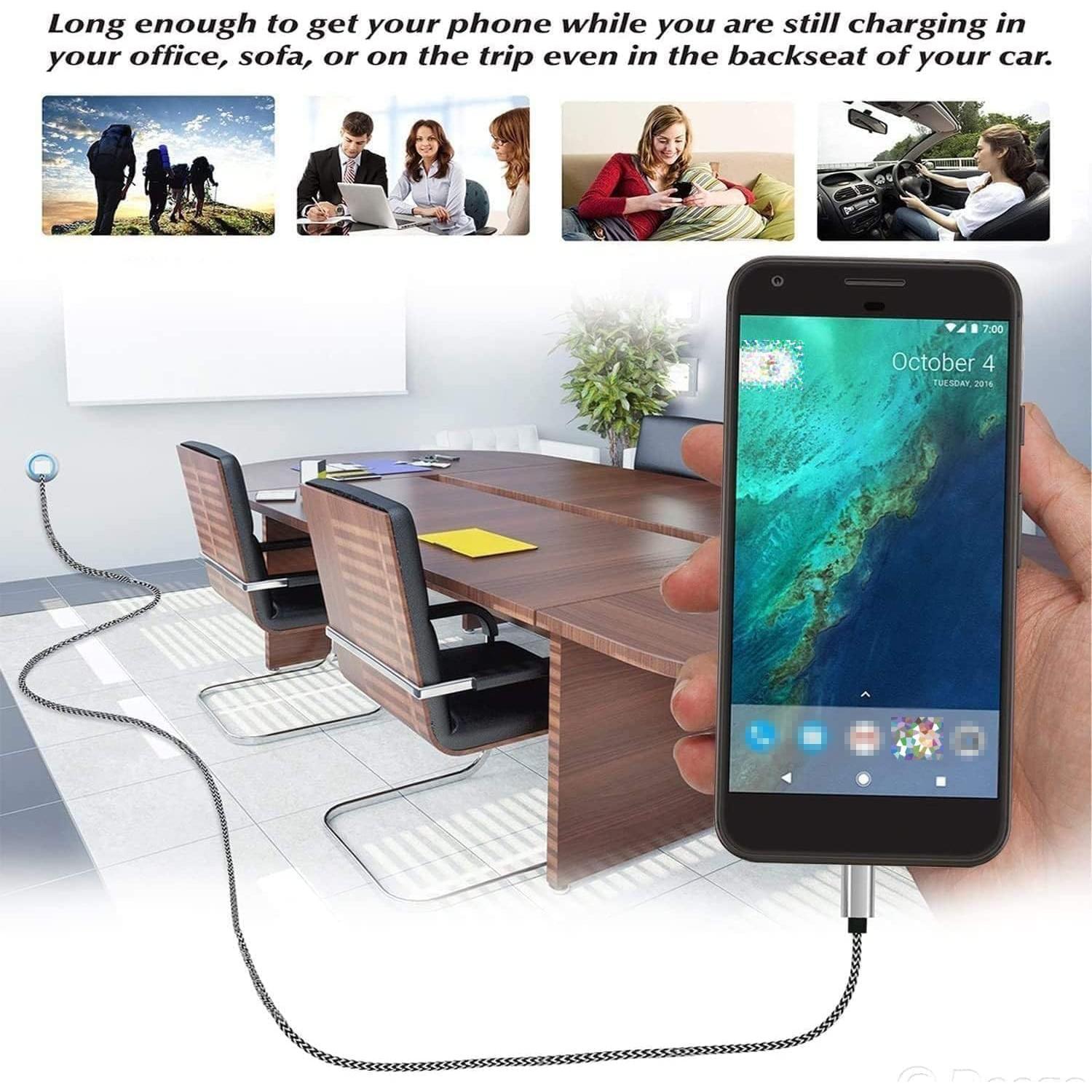 Cable USB Tipo C DEEGO 4.5M Trenzado para Smartphones y Laptops