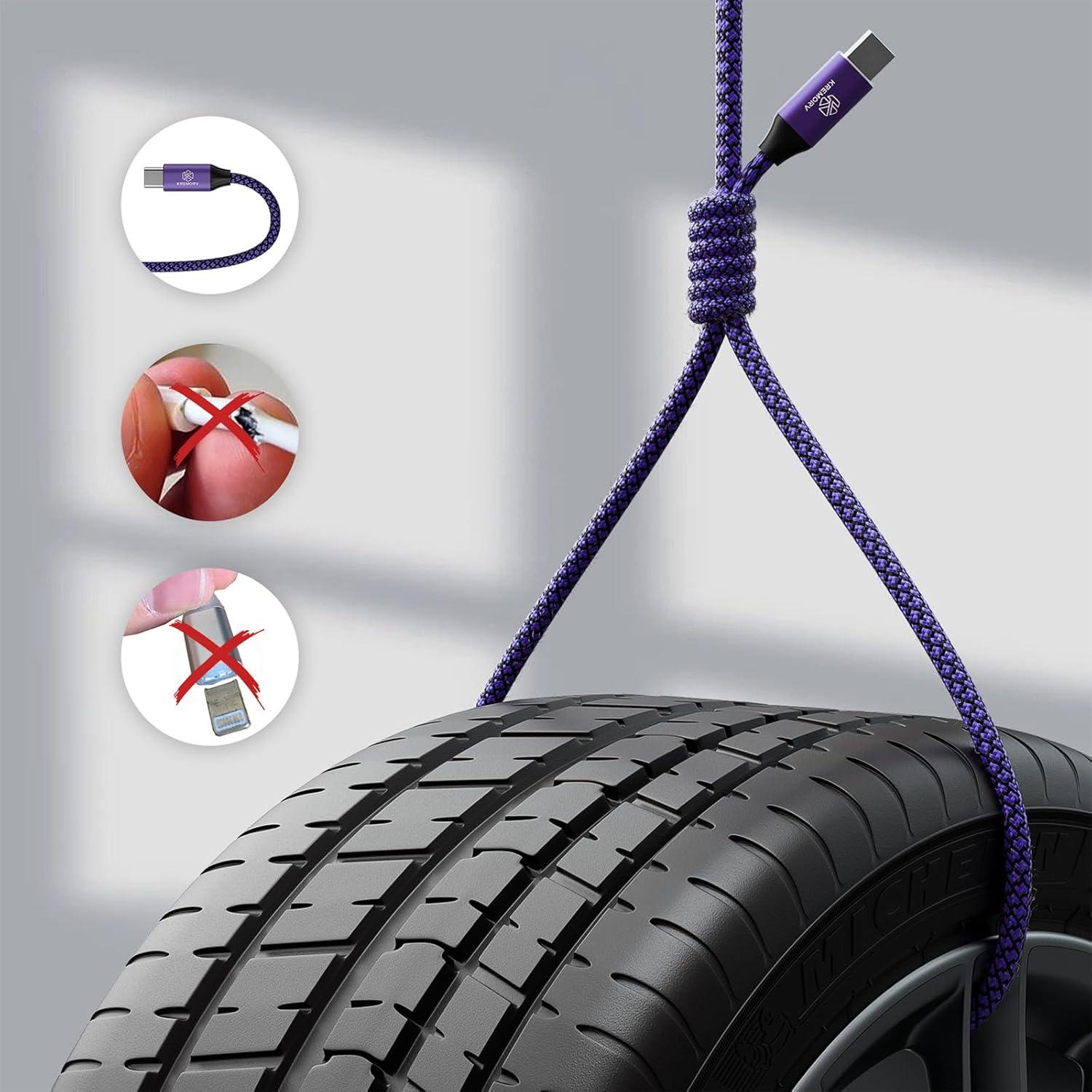 Cable USB Tipo C 5-Pack KREMORV 3m Carga Rápida Nylon