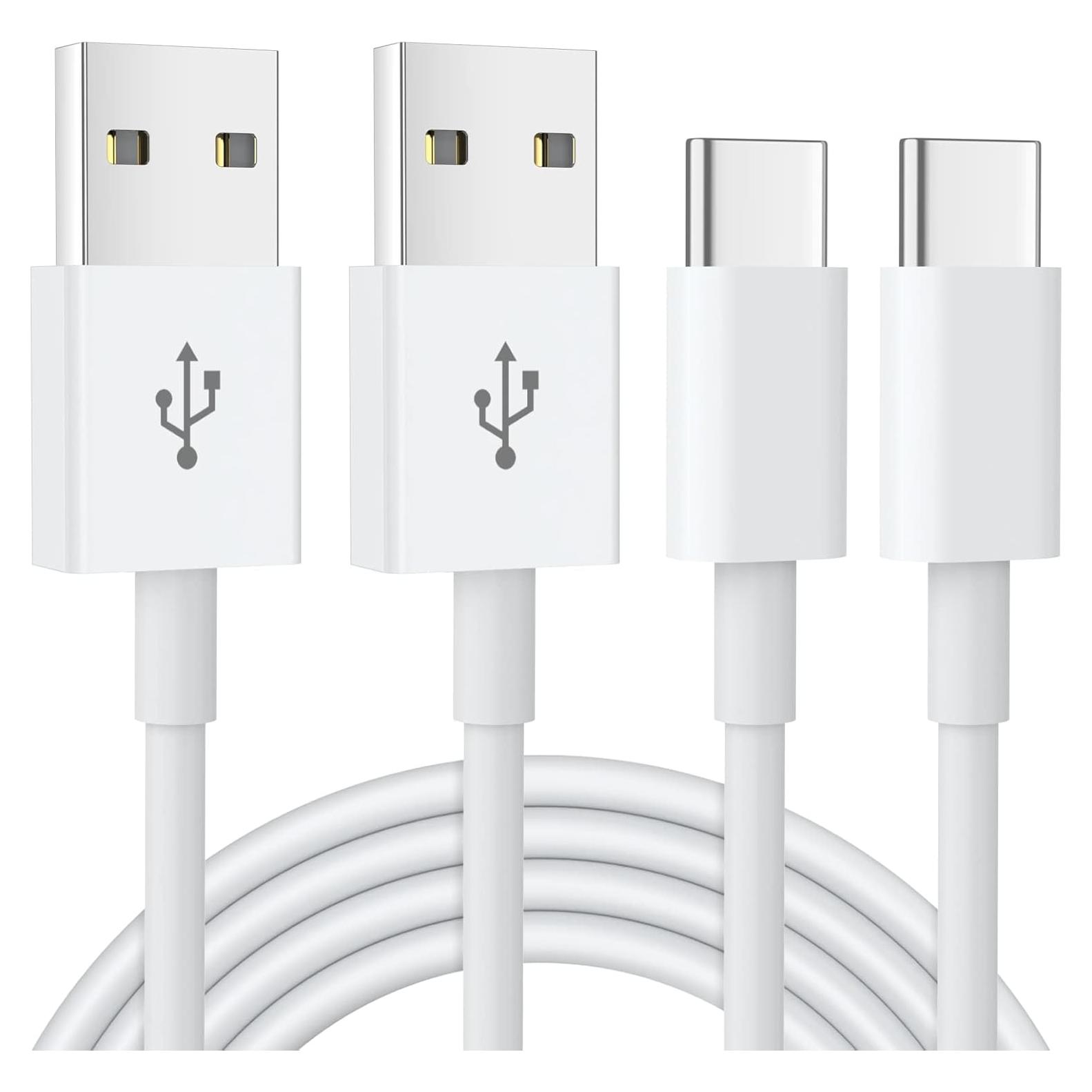 Cable USB C Ofuca 1.8M 2Pack Carga Rápida 2.4A Blanco