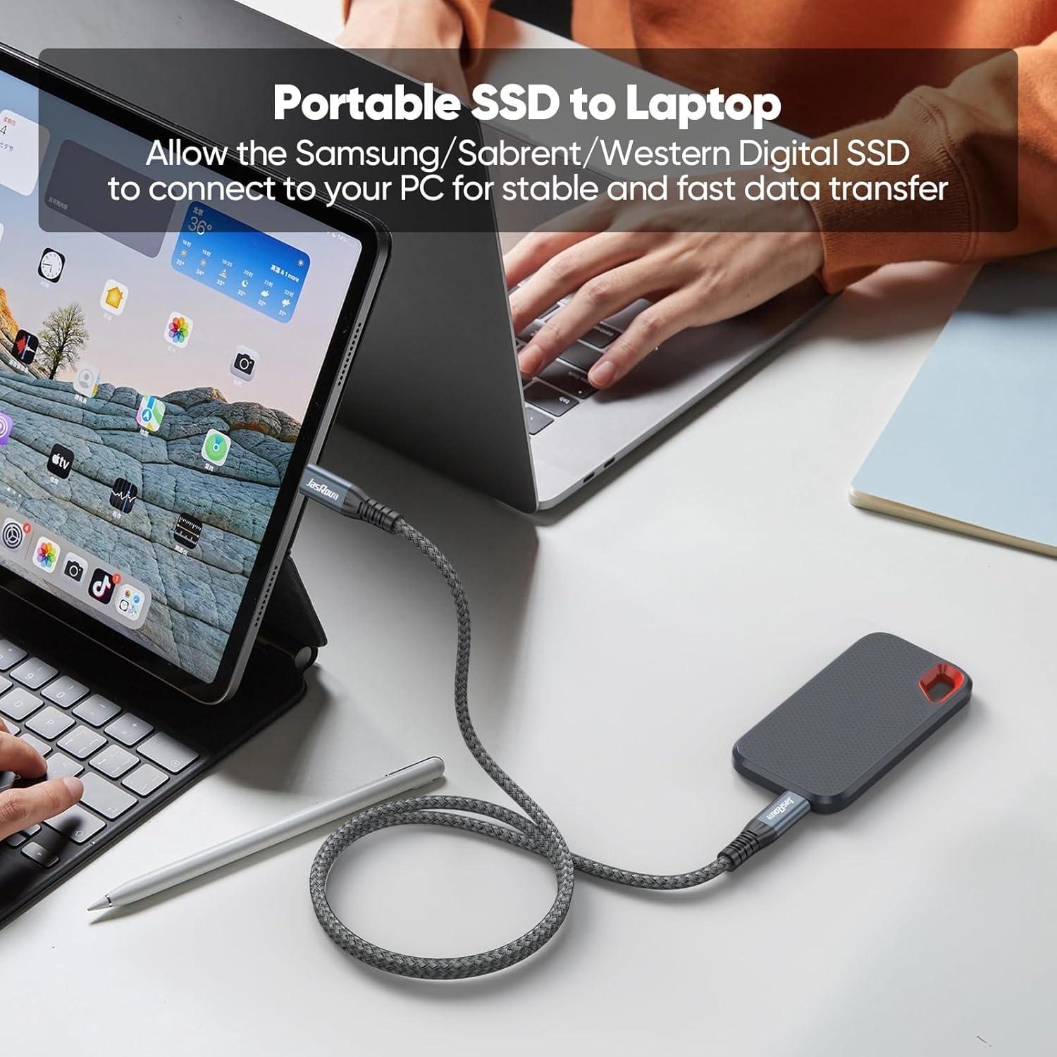 Cable USB C 3.2 Gen 2 JasRoum 6.1m 10Gbps 140W 4K