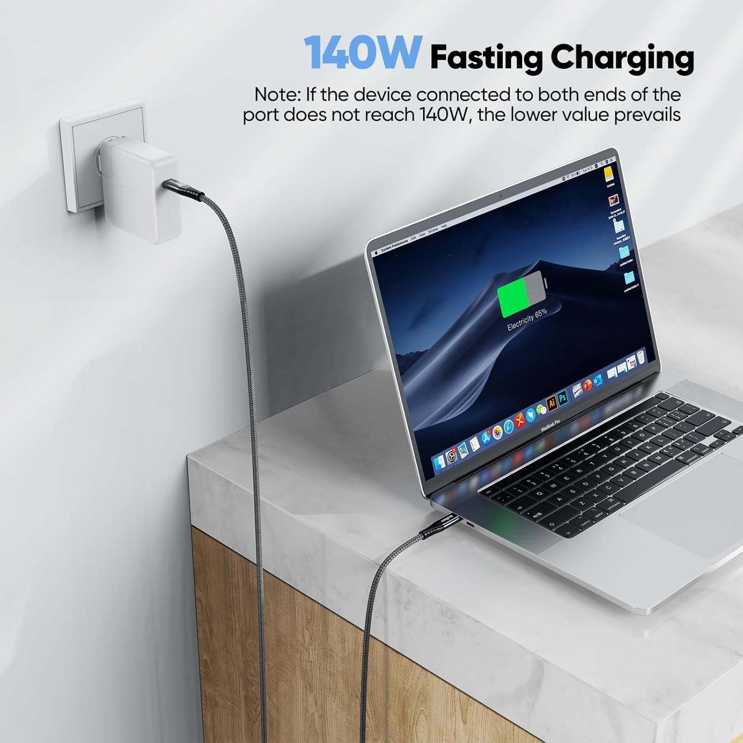 Cable USB C 3.2 Gen 2 JasRoum 6.1m 10Gbps 140W 4K