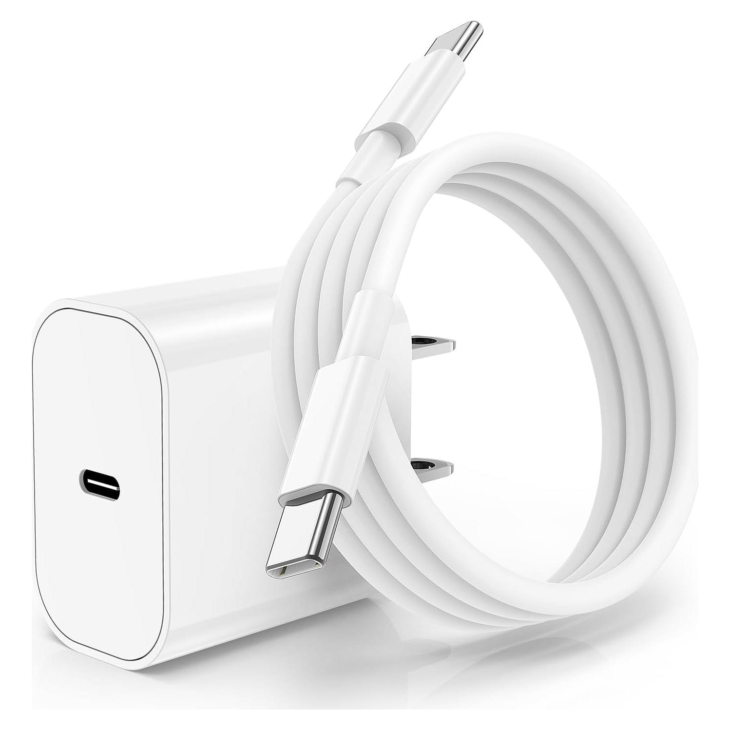 Cargador Rápido 20W USB C para iPhone 16/15, Cable 3m