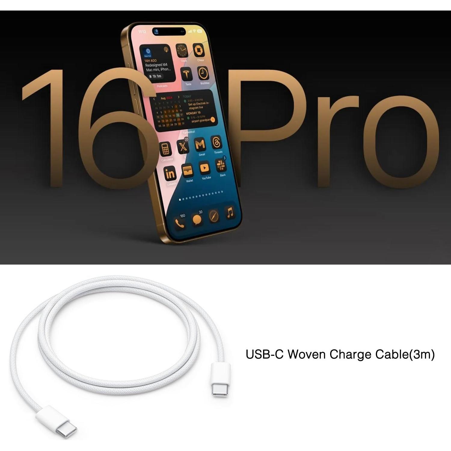 Cable USB C a USB C 3m KUEVKA para iPhone 16 y iPad