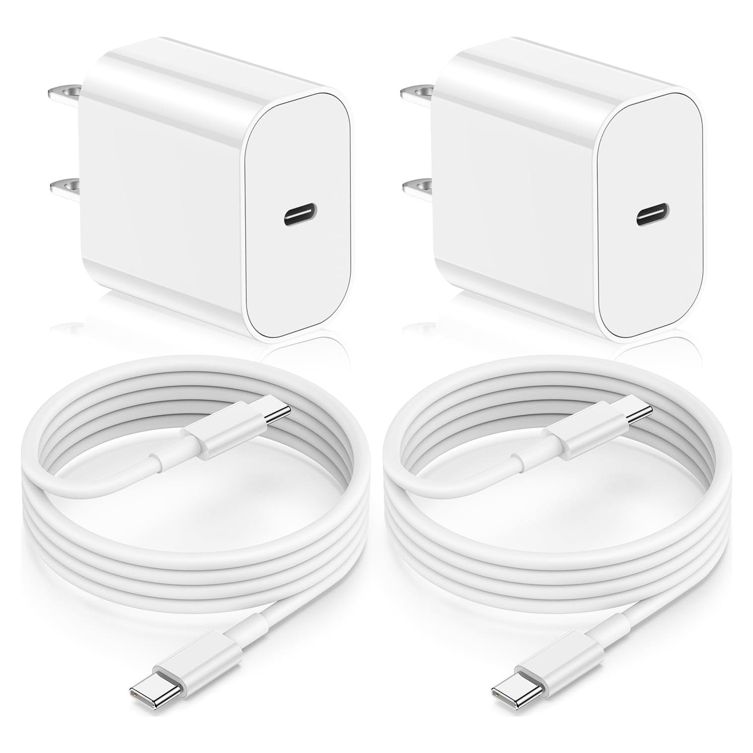 Cargador Rápido USB C 20W Apple con Cable 10FT Blanco