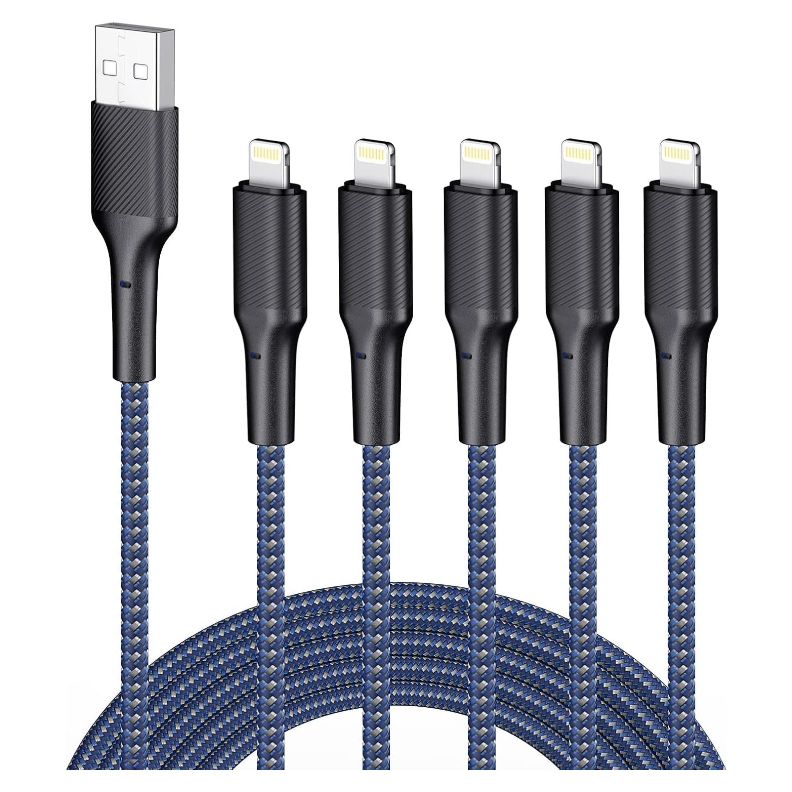 Cable de Carga Lightning ZMHPJQ 3m 5Pack para iPhone y iPad