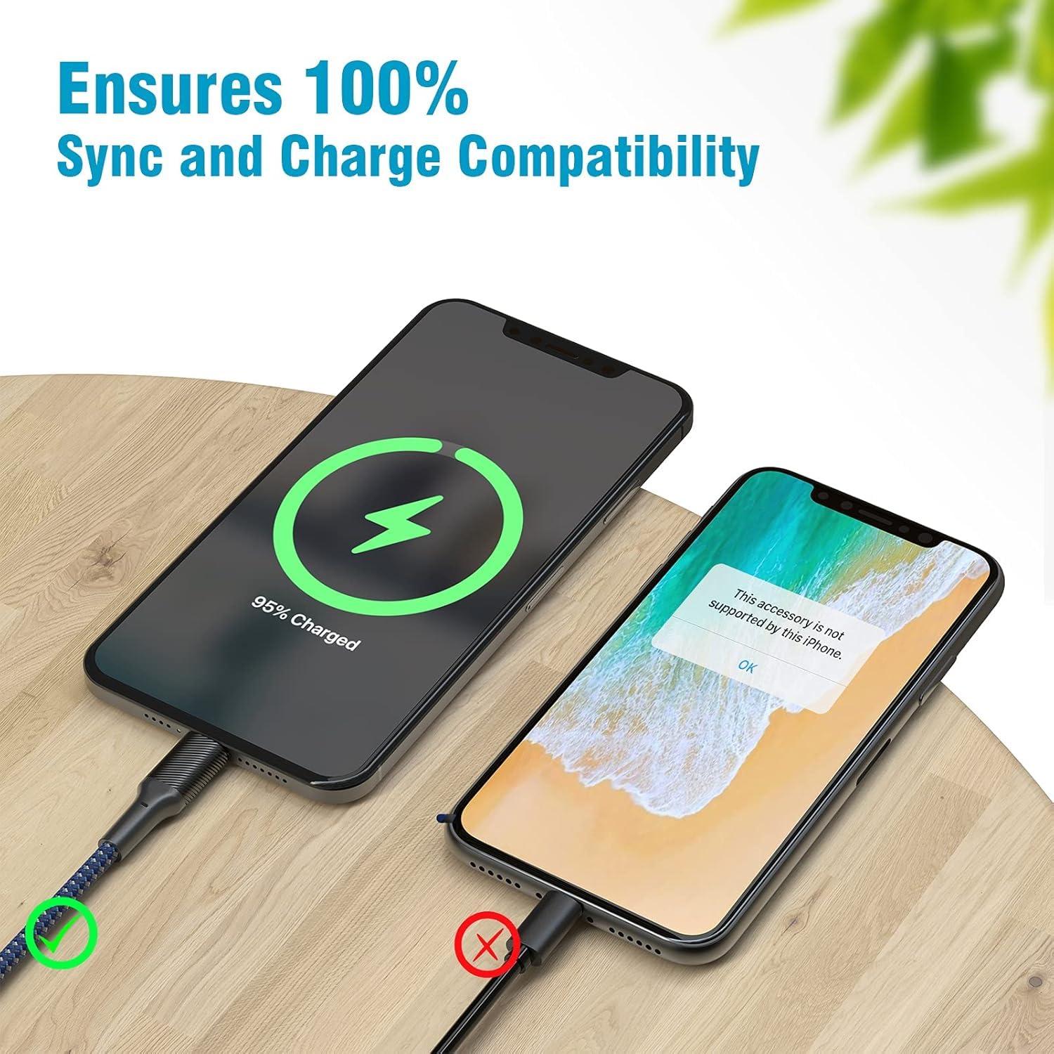 Cable de Carga Lightning ZMHPJQ 3m 5Pack para iPhone y iPad