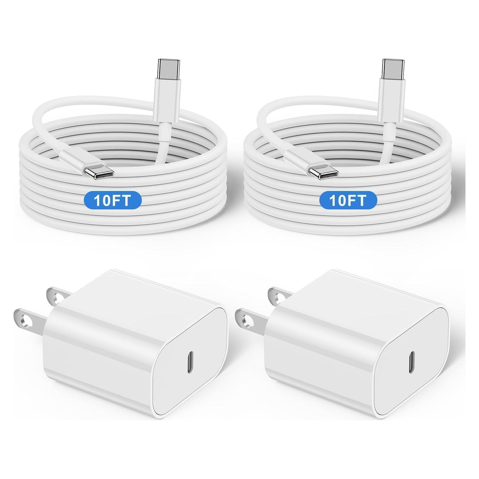 Cargador Rápido USB C 20W Qalirvis + Cable 3m para iPhone 16