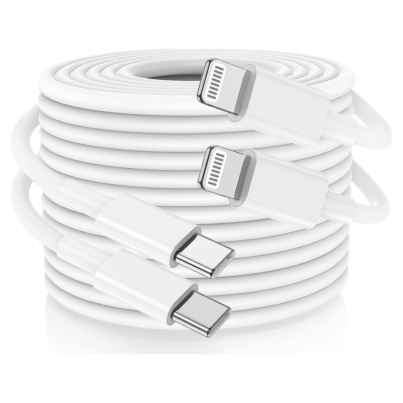 Cable de Carga Rápida USB C a Lightning Yievis 3m Blanco MFi