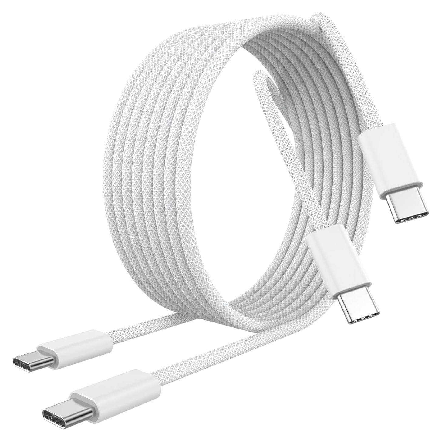 Cable de Carga USB C a C 2 Paquete 6ft 60W para iPhone 17/16