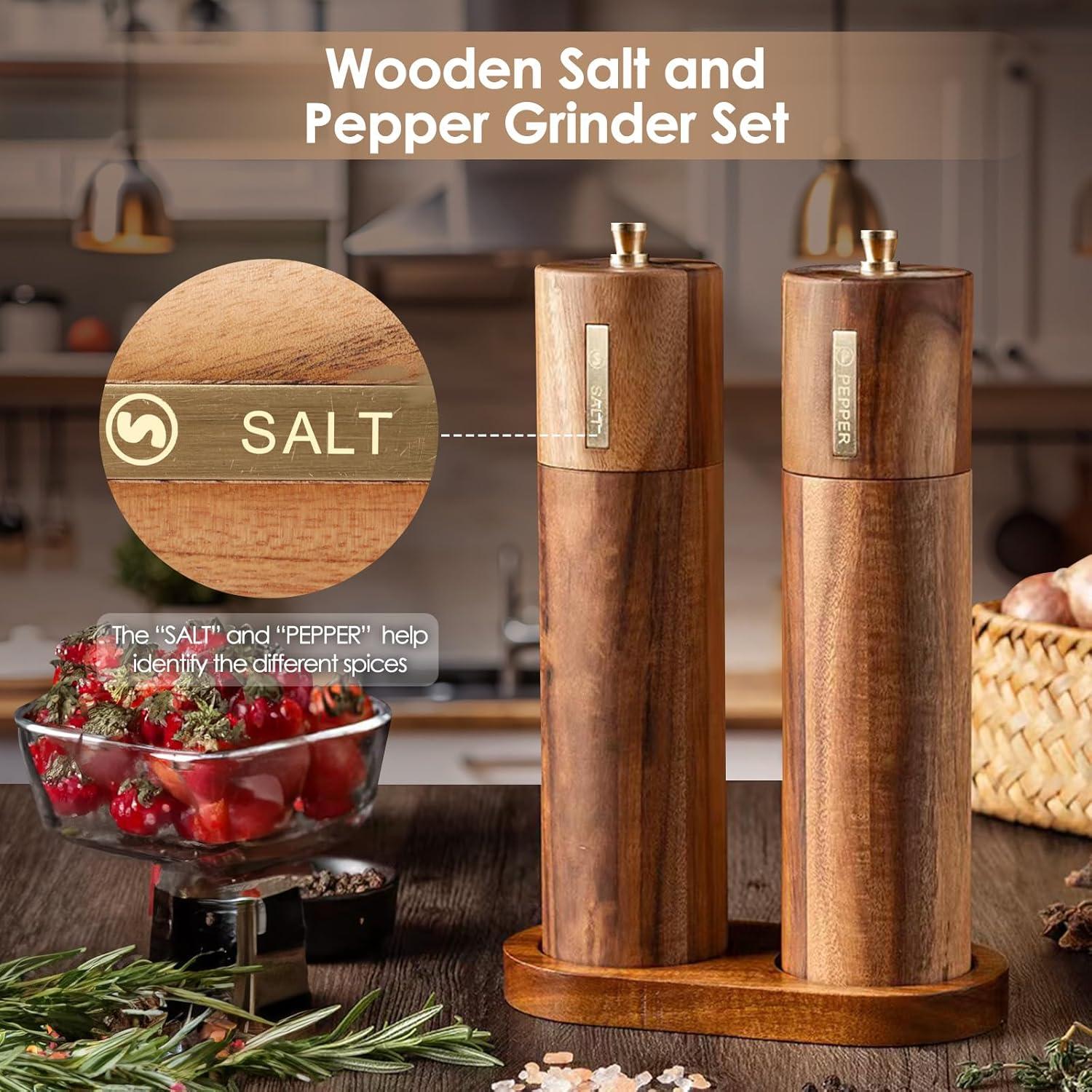 Juego de Molinillos de Sal y Pimienta Foyucool 20.32 cm Madera