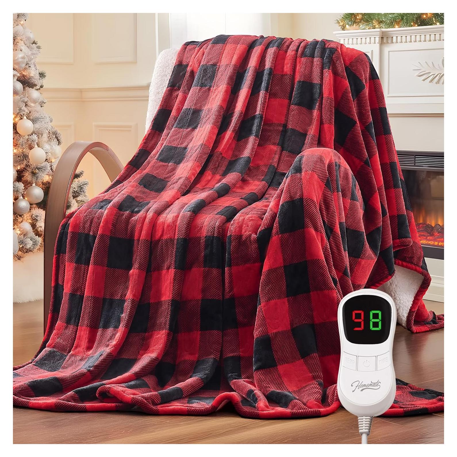 Manta eléctrica Homemate 127x152 cm Franela 10 Niveles Calor