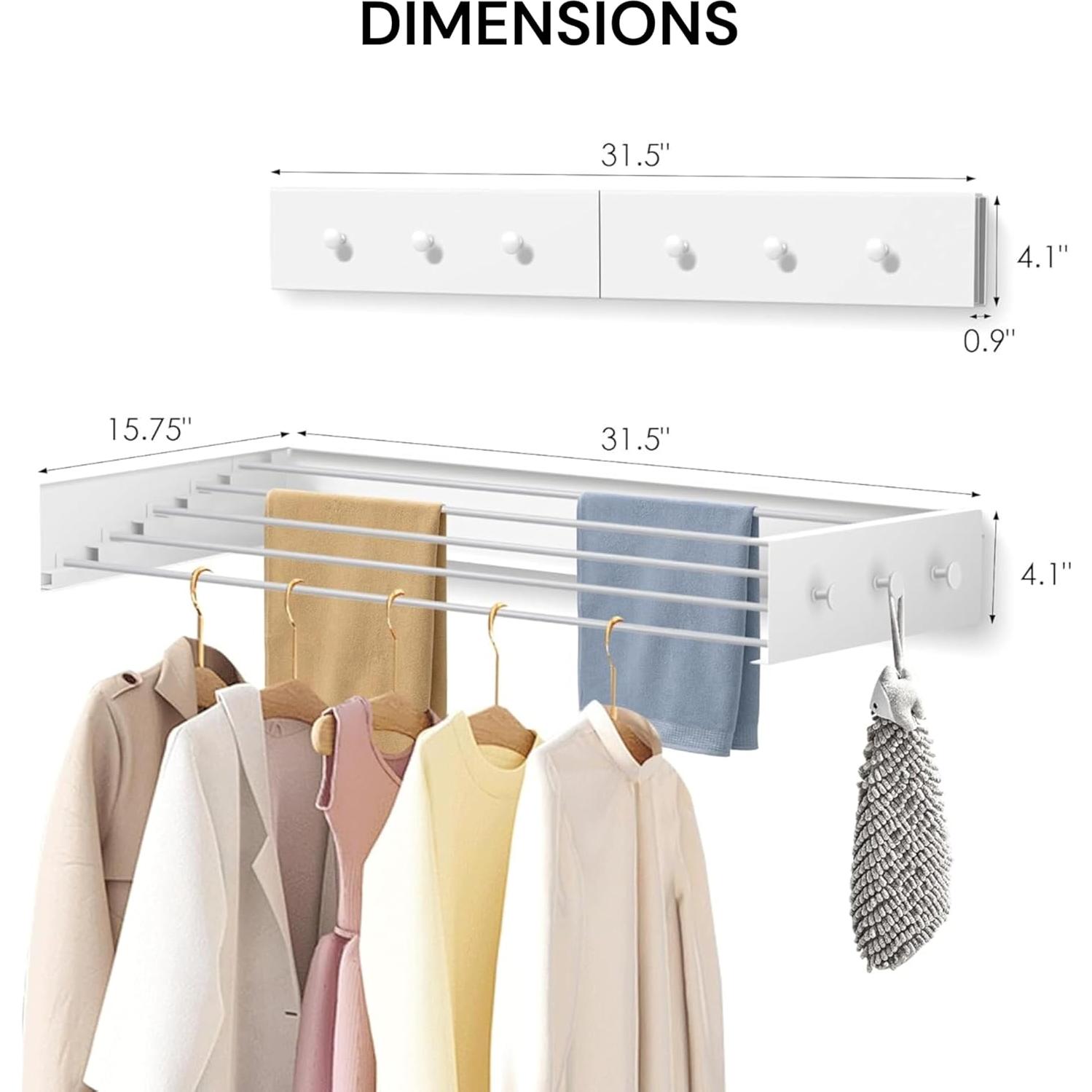 Estante de Secado Plegable Genérico Blanco 80 cm 27.2 kg