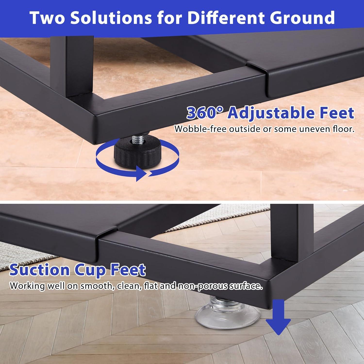 Soporte de Toallas de Pie ALHAKIN 99 cm Negro 2 Niveles