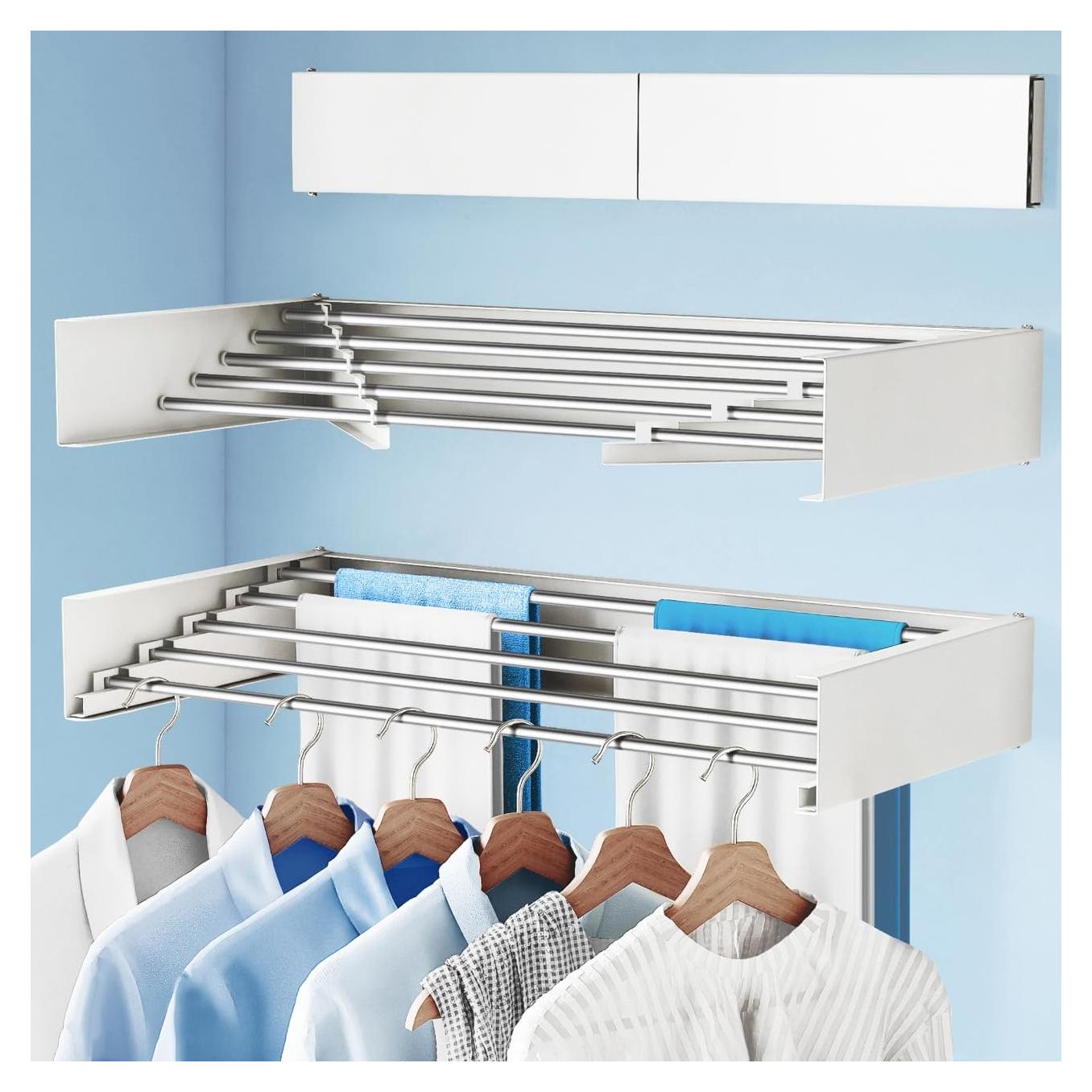 Estante Plegable para Secar Ropa BOQORAD 80 cm Blanco