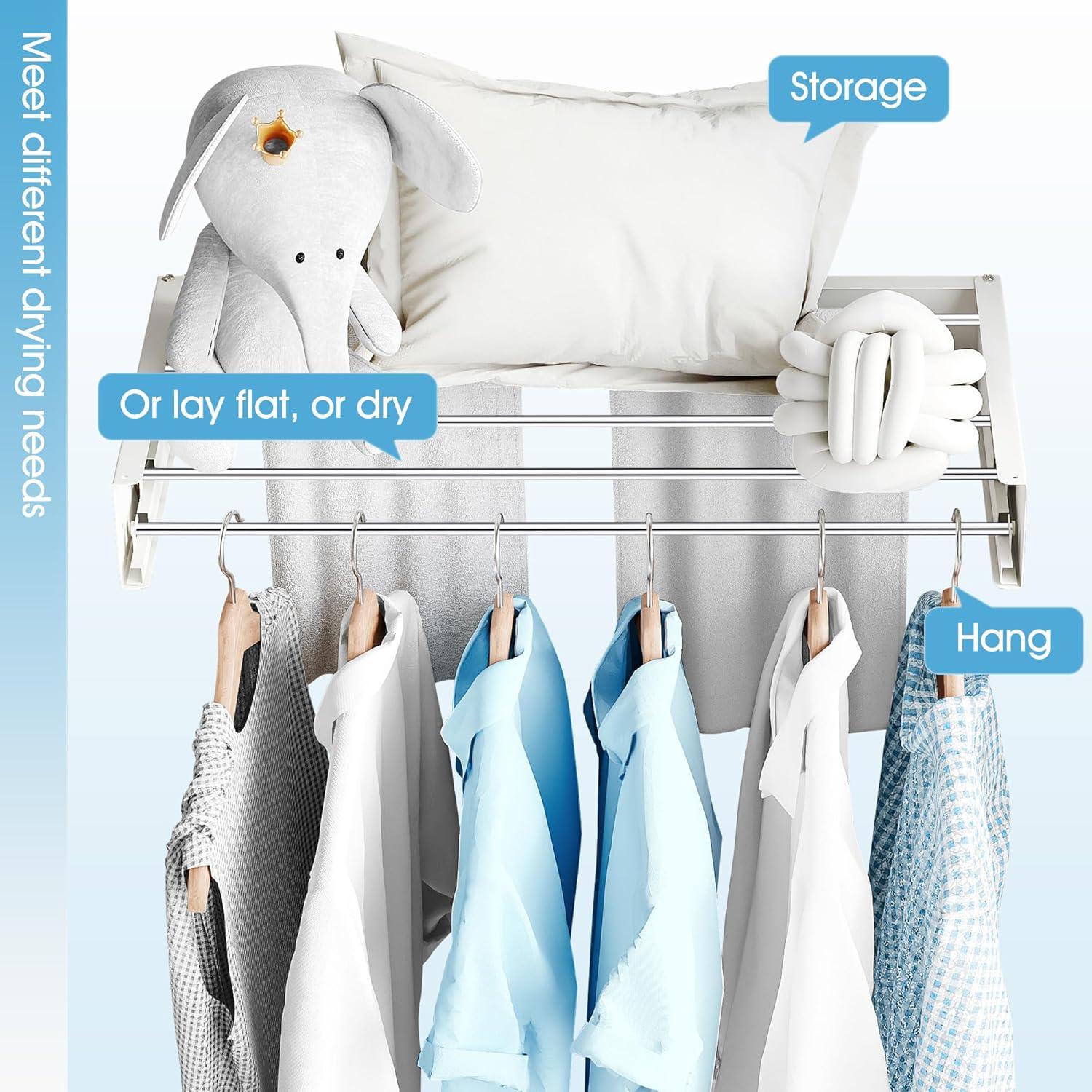 Estante Plegable para Secar Ropa BOQORAD 80 cm Blanco