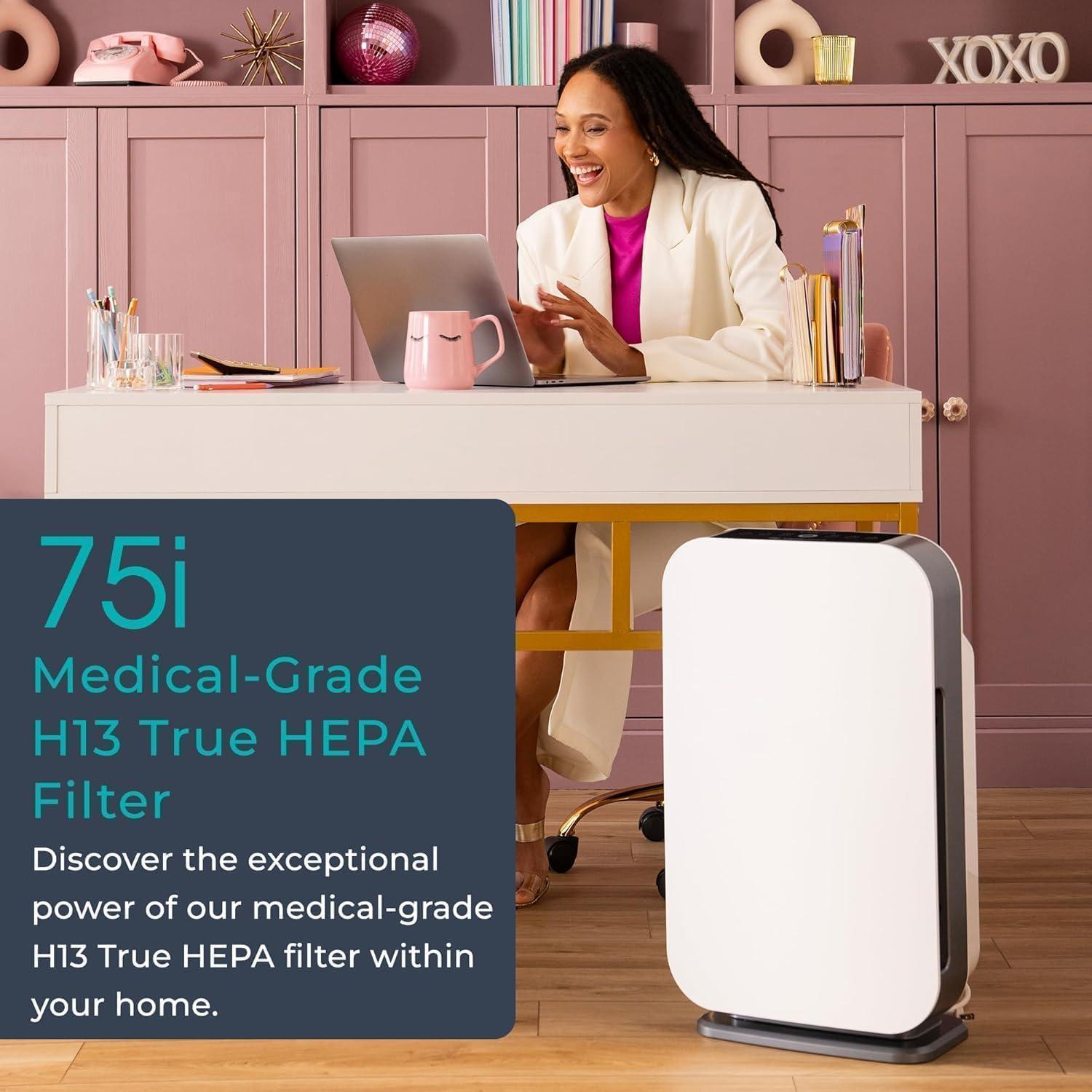 Purificador de Aire Alen BreatheSmart 75i HEPA Blanco - Hasta 260 m²