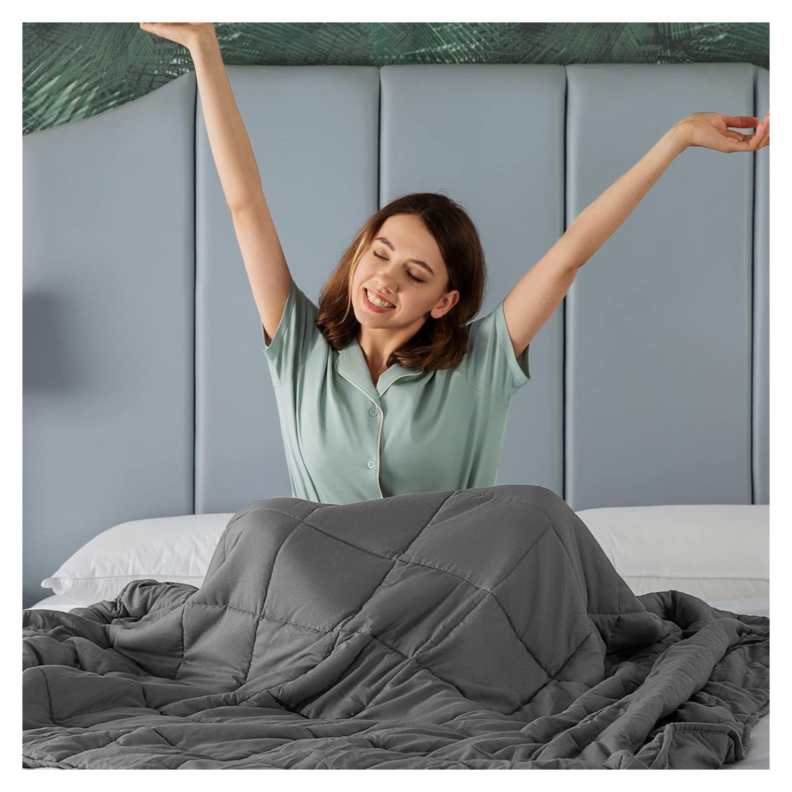 Manta con peso CYMULA 6.8kg 152x203cm Queen Gris Oscuro