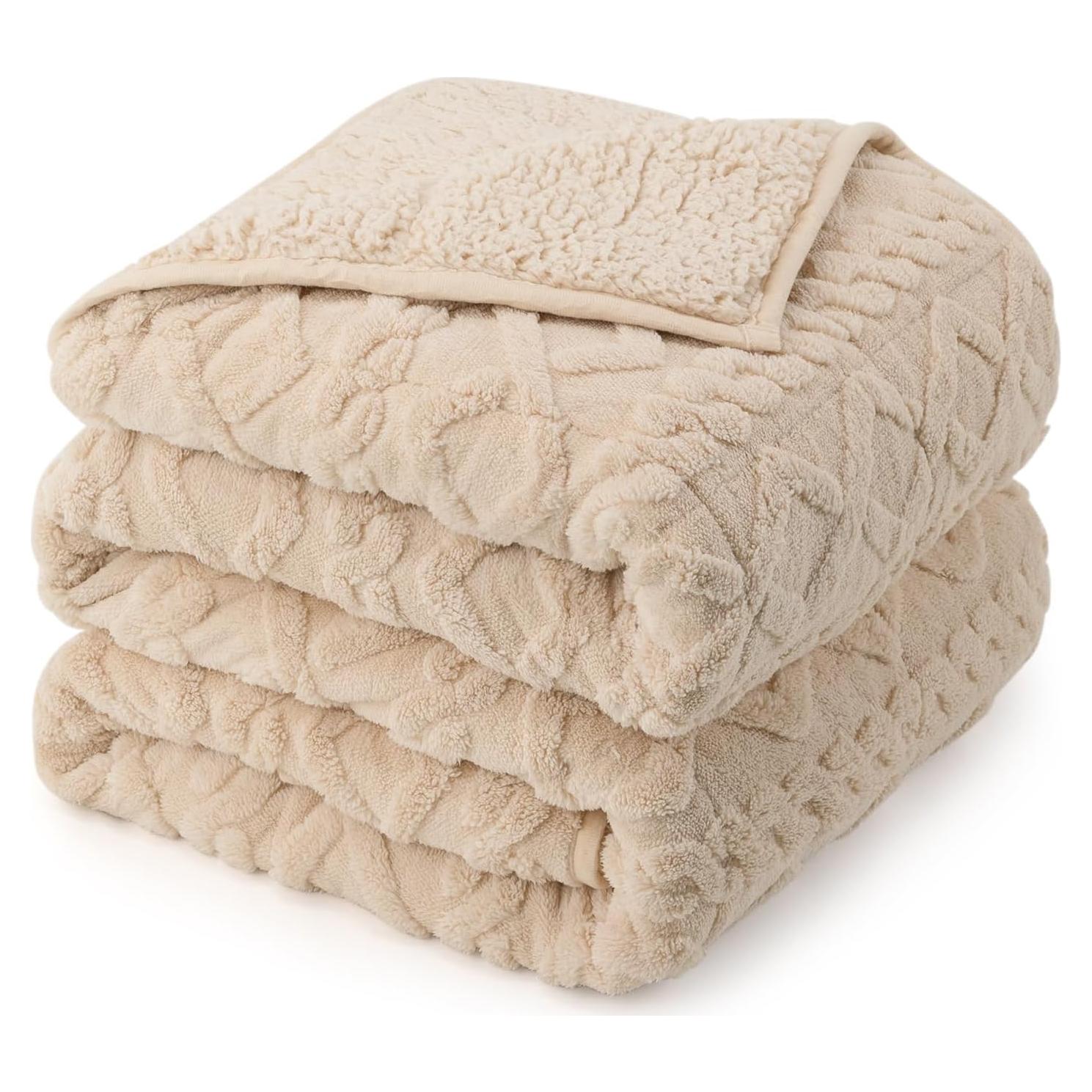 Manta con peso Drewin 15lbs (6.8kg) Jacquard Beige 152x203cm