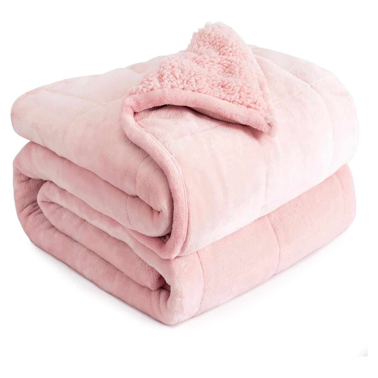 Manta con peso Cottonblue 6.8kg Sherpa 152x203cm Rosa