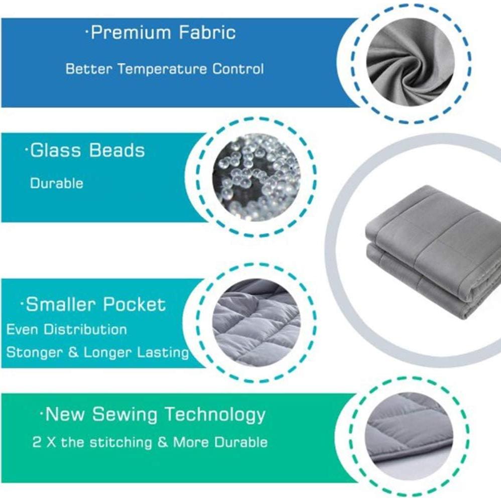 Manta con peso Waowoo 6.8 kg 152x203 cm Gris oscuro