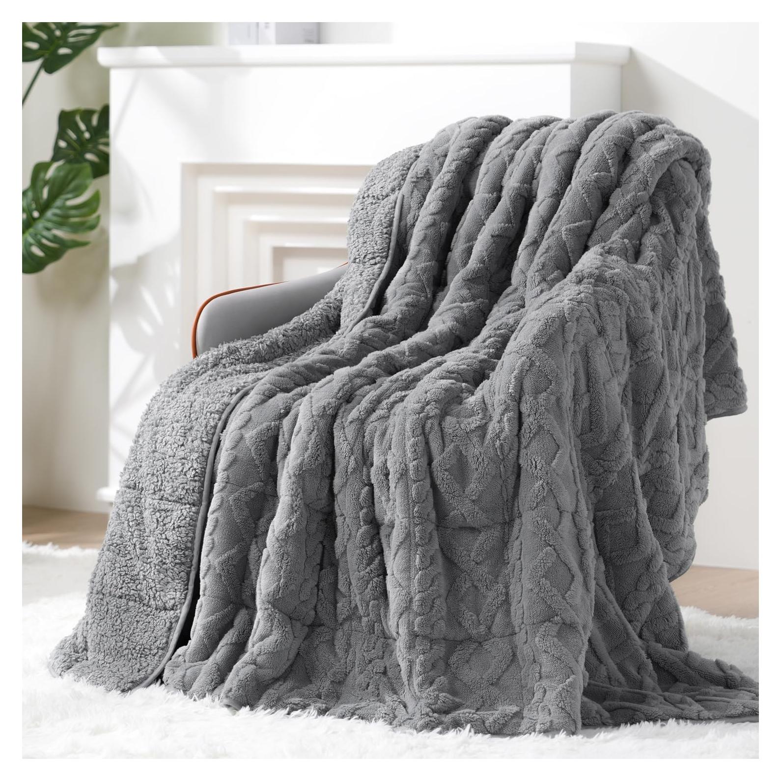 Manta con peso Eazfy Pro Sherpa 152x203 cm 6.8 kg Gris