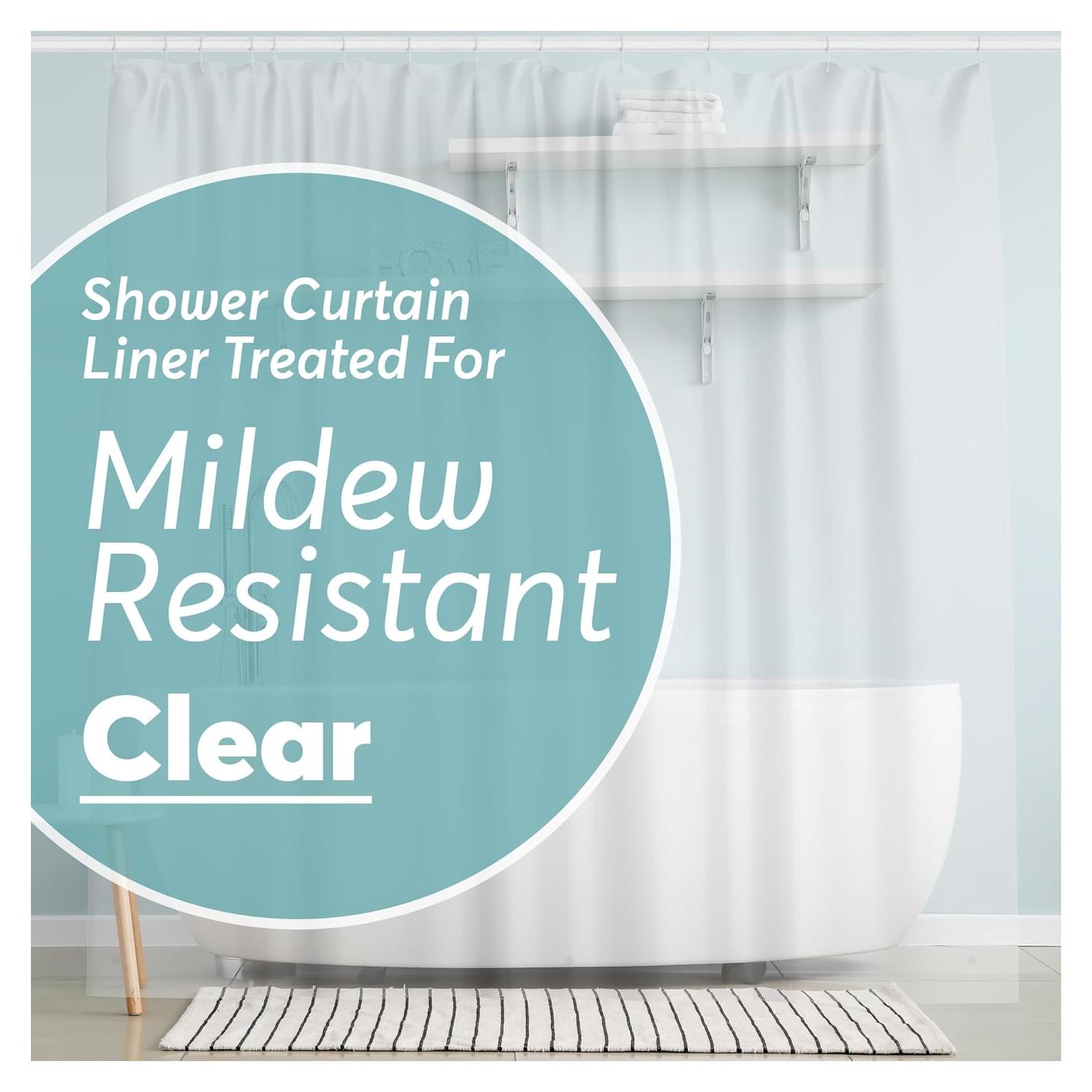 Cortina de Ducha BigFoot 182x182 cm PEVA Impermeable Sin Olores