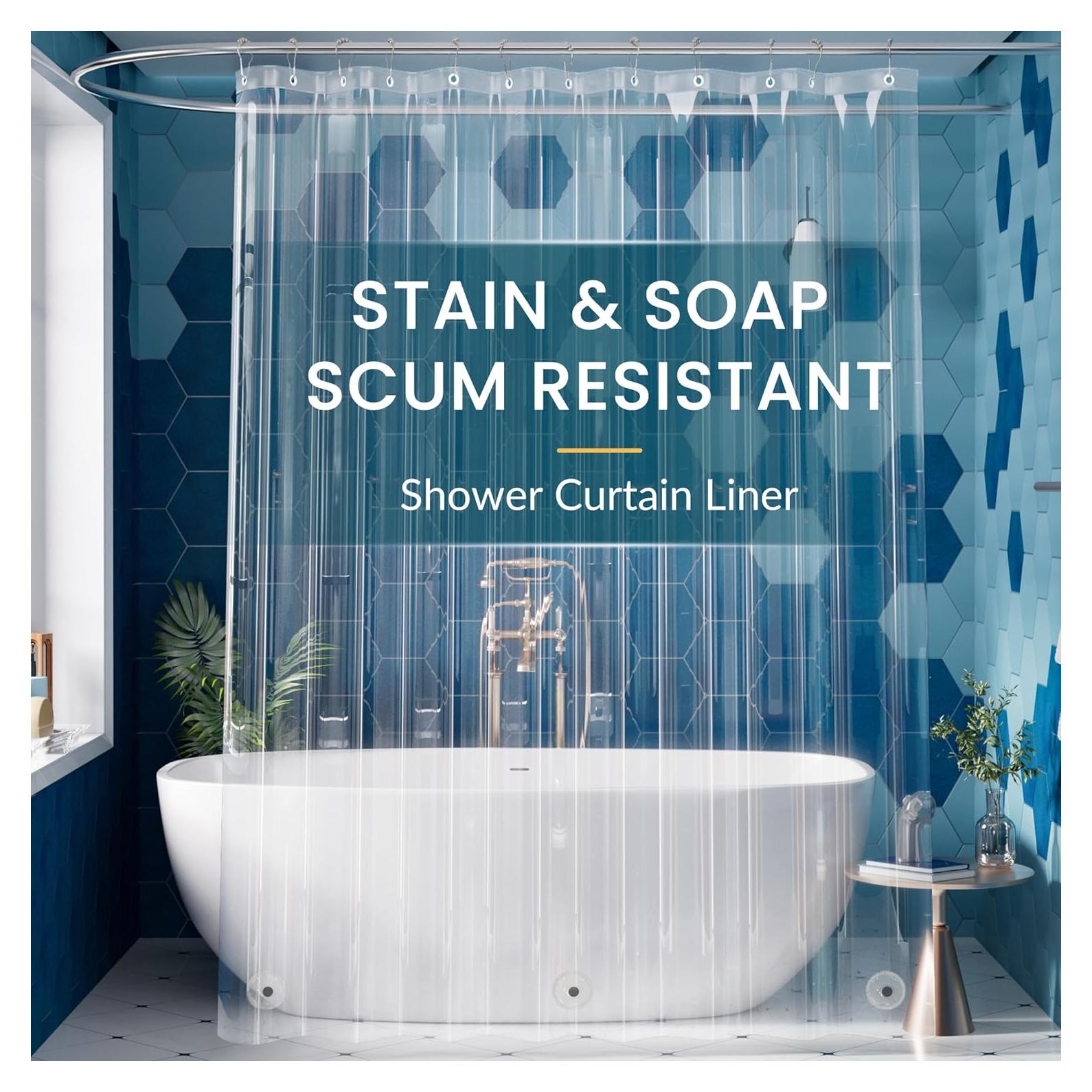 Forro de Ducha Extra Largo Titanker 72 x 213 cm Claro PEVA