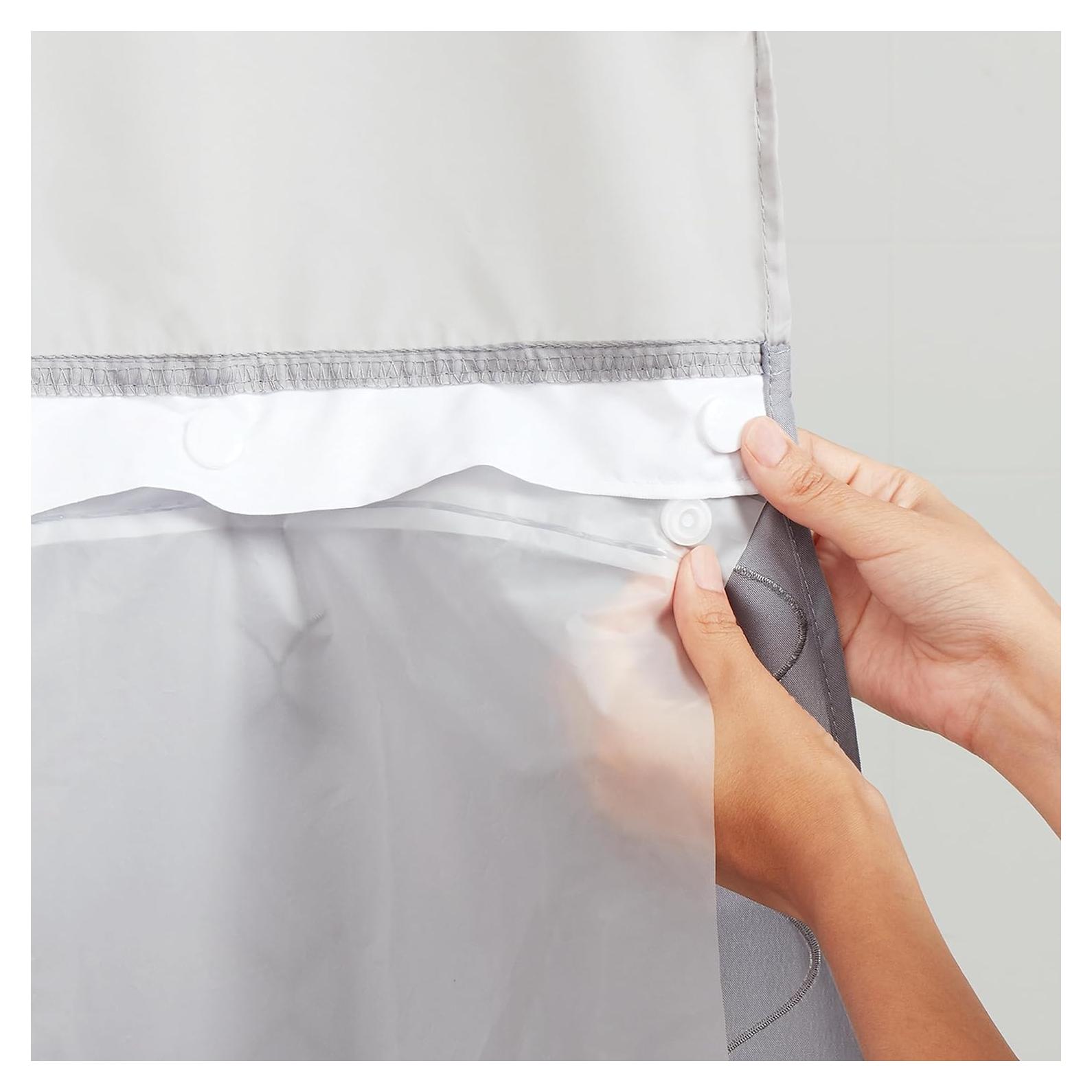 Forro de Cortina de Ducha Hookless Es Un Chasquido! 177.8x137.2cm