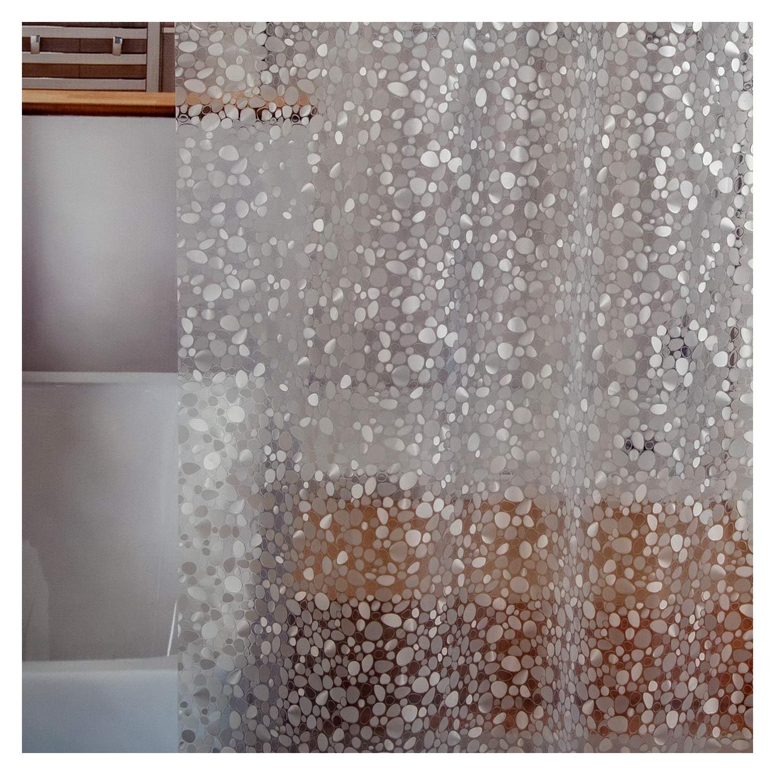 Cortina de Ducha Impermeable Bostofy 72x72cm 3D Piedra Clara